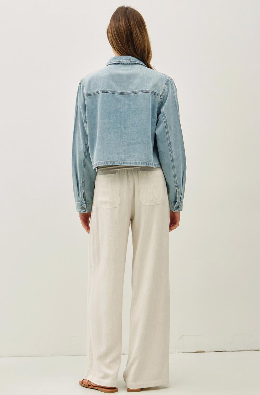 Cropped Denim Shacket Product Image