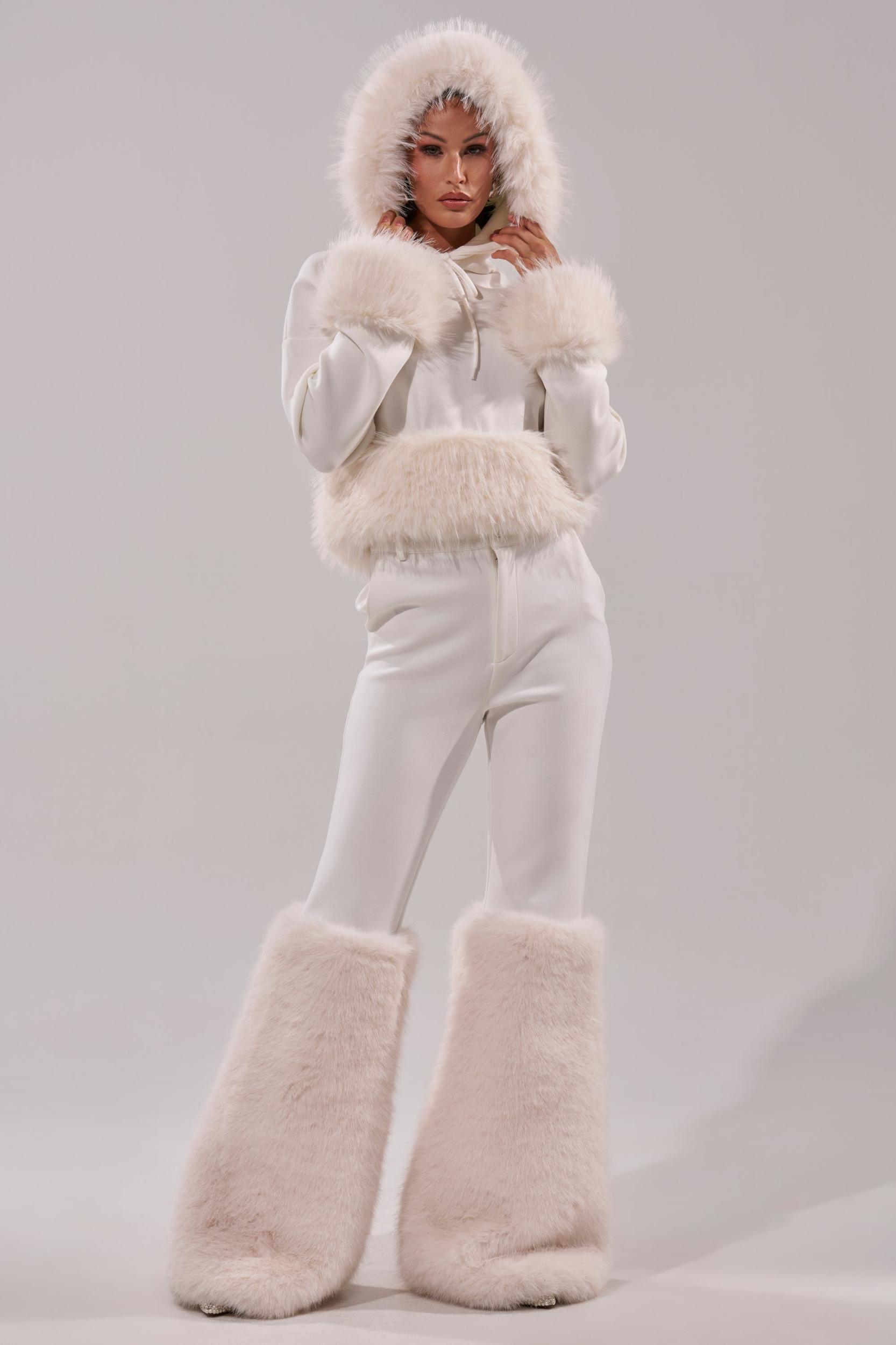 SNOW WHITE FUR TRIM SWEATSHIRT Product Image