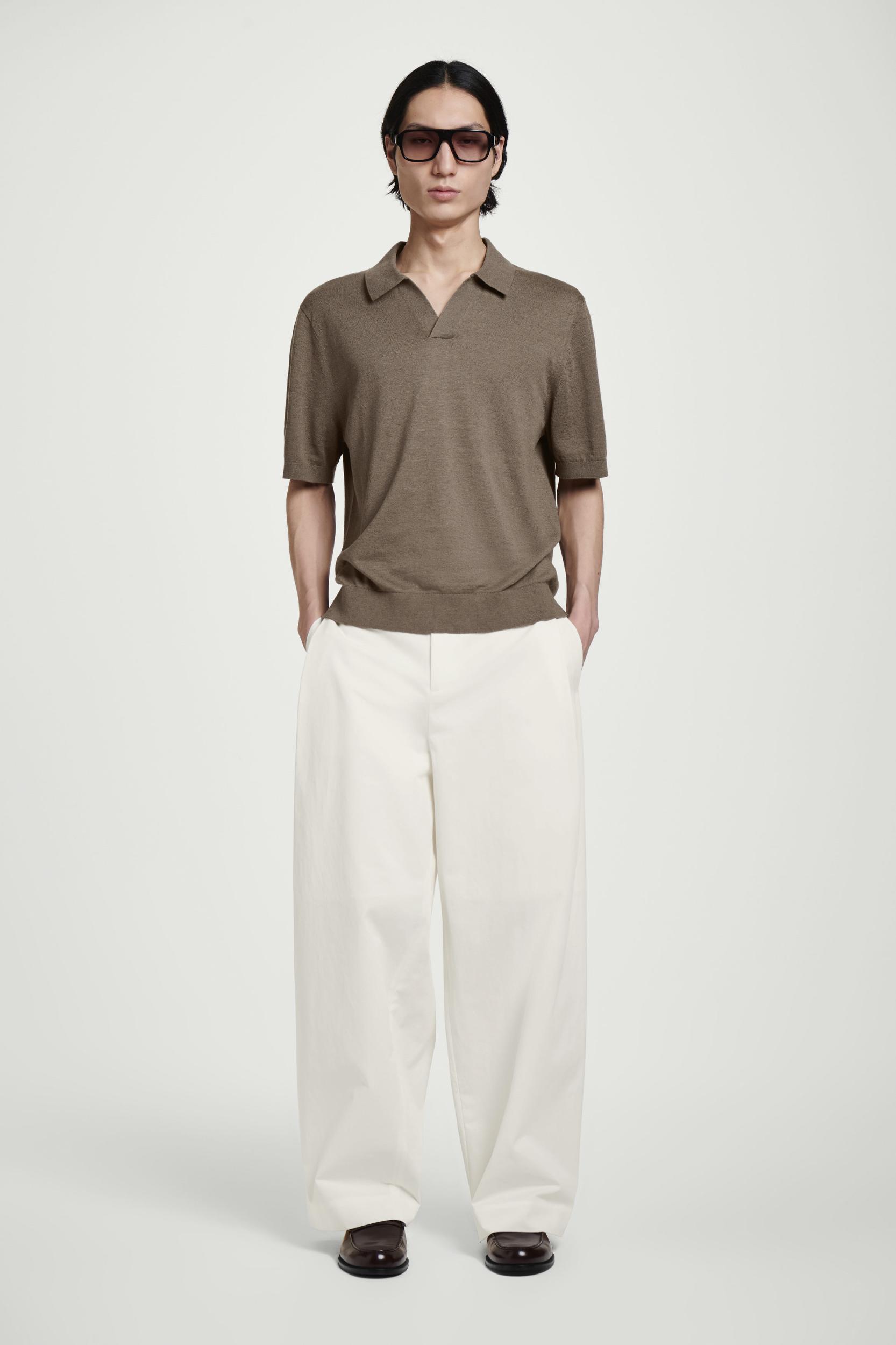 KNITTED LINEN POLO SHIRT Product Image