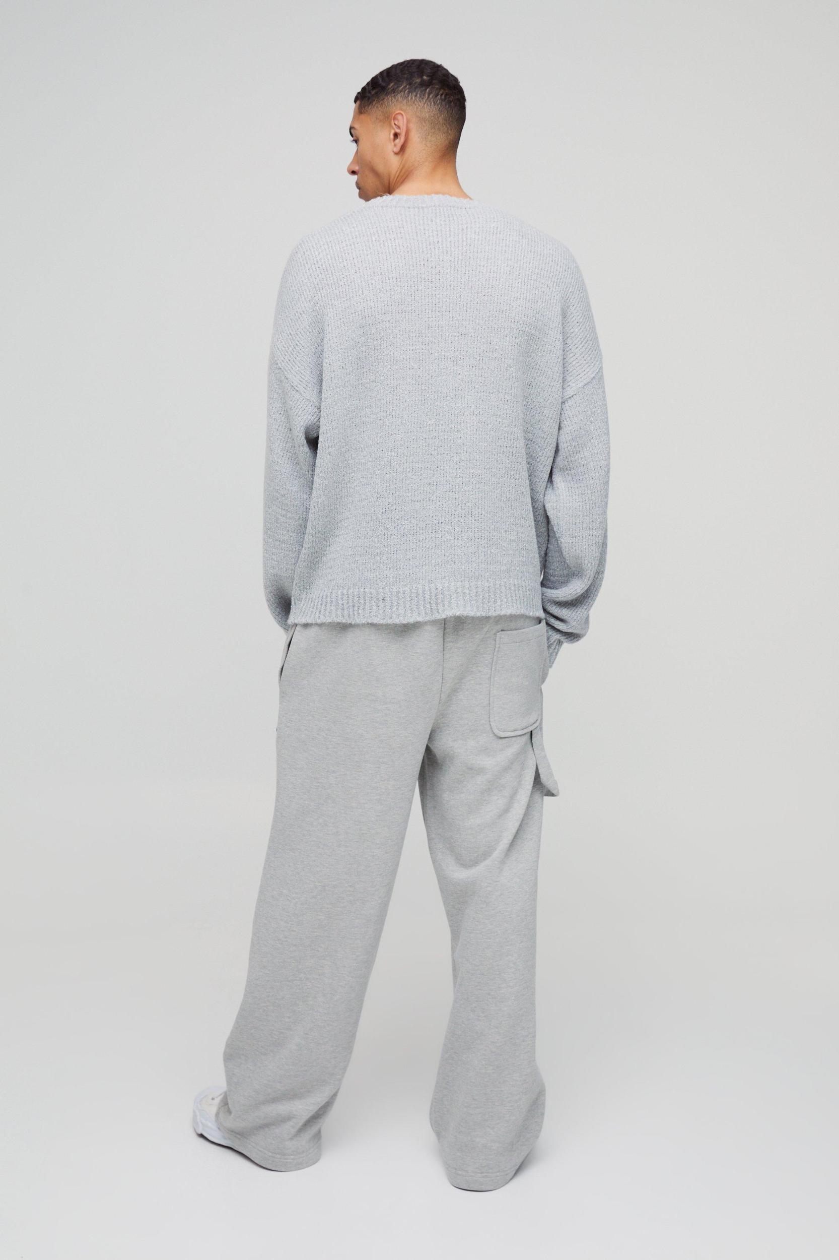 Oversized Boucle Knitted Sweater | boohooMAN USA Product Image