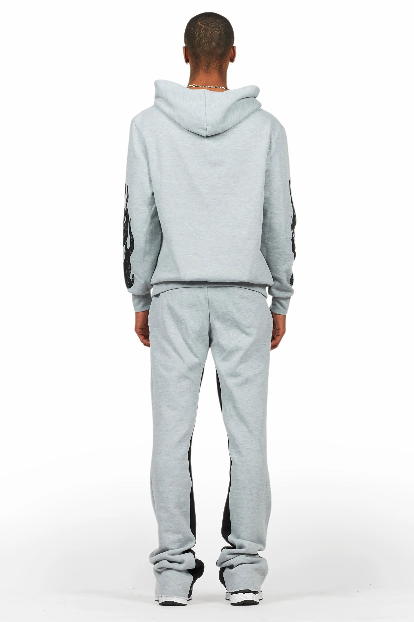 Amos Heather Grey Hoodie/Baggy Track Pant Set Male Product Image
