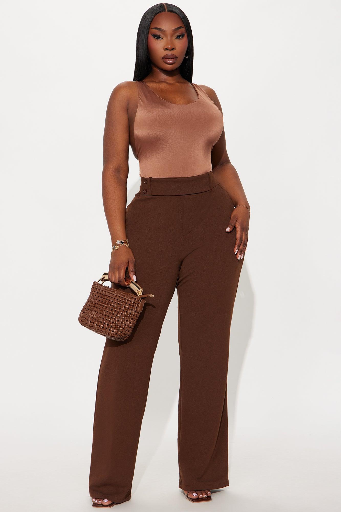 Office Tea Straight Leg Trouser Pant - Chocolate Product Image