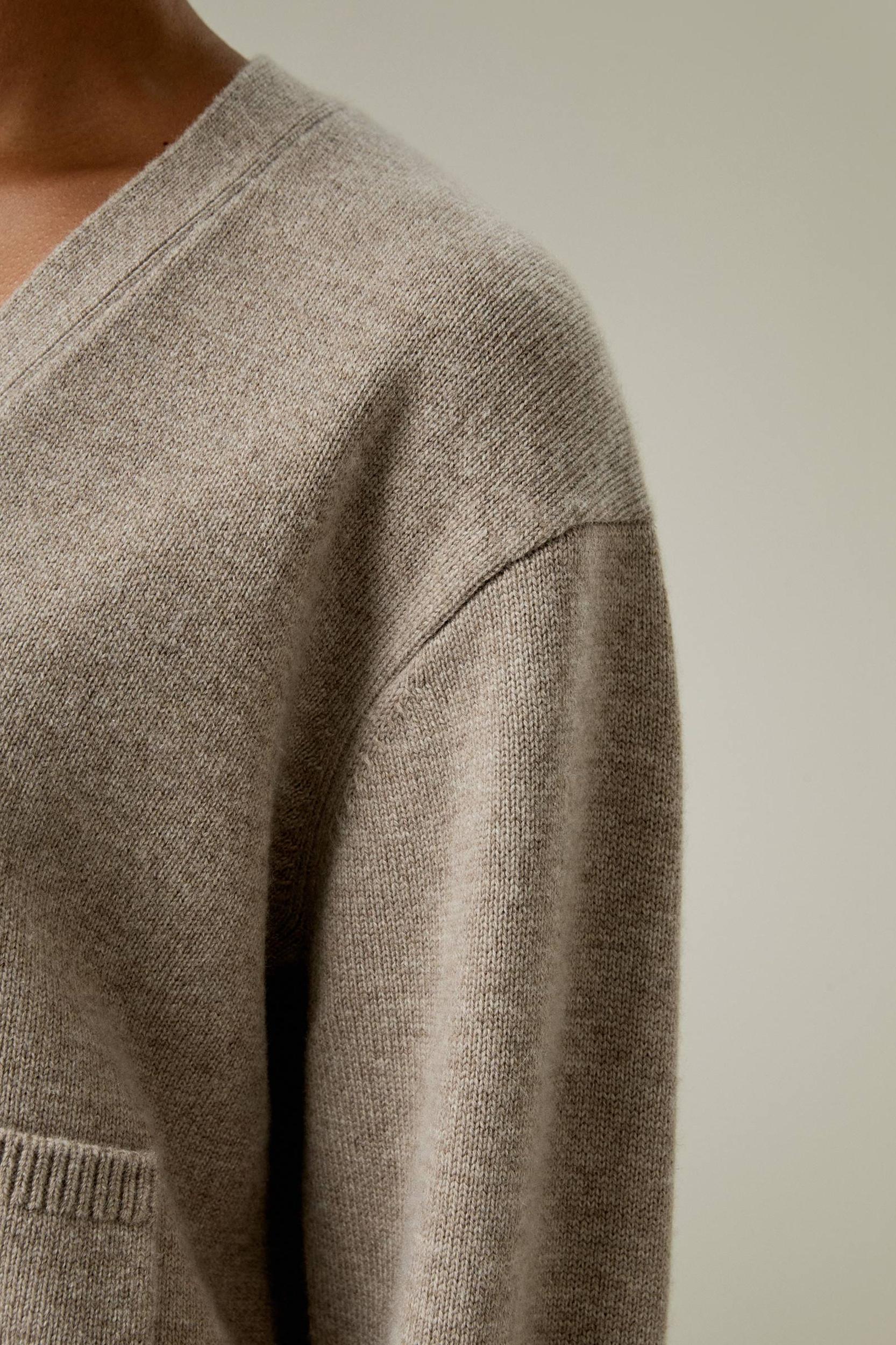 LILYSILK Cashmere Cardigan - for Women - Camel Golden Ratio Cashmere Wool Blend - Warm Front Pockets Sweater S Product Image