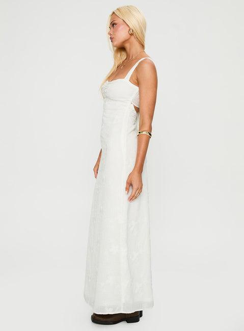 Maisone Broderie Maxi Dress White Product Image