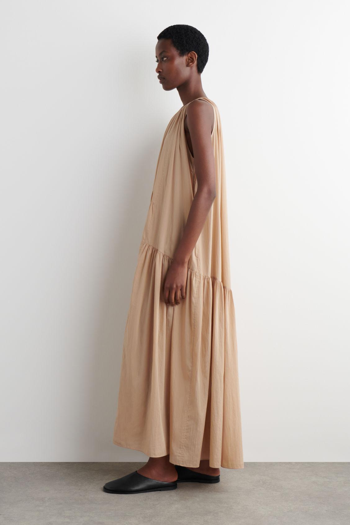 GATHERED HALTERNECK MAXI DRESS Product Image