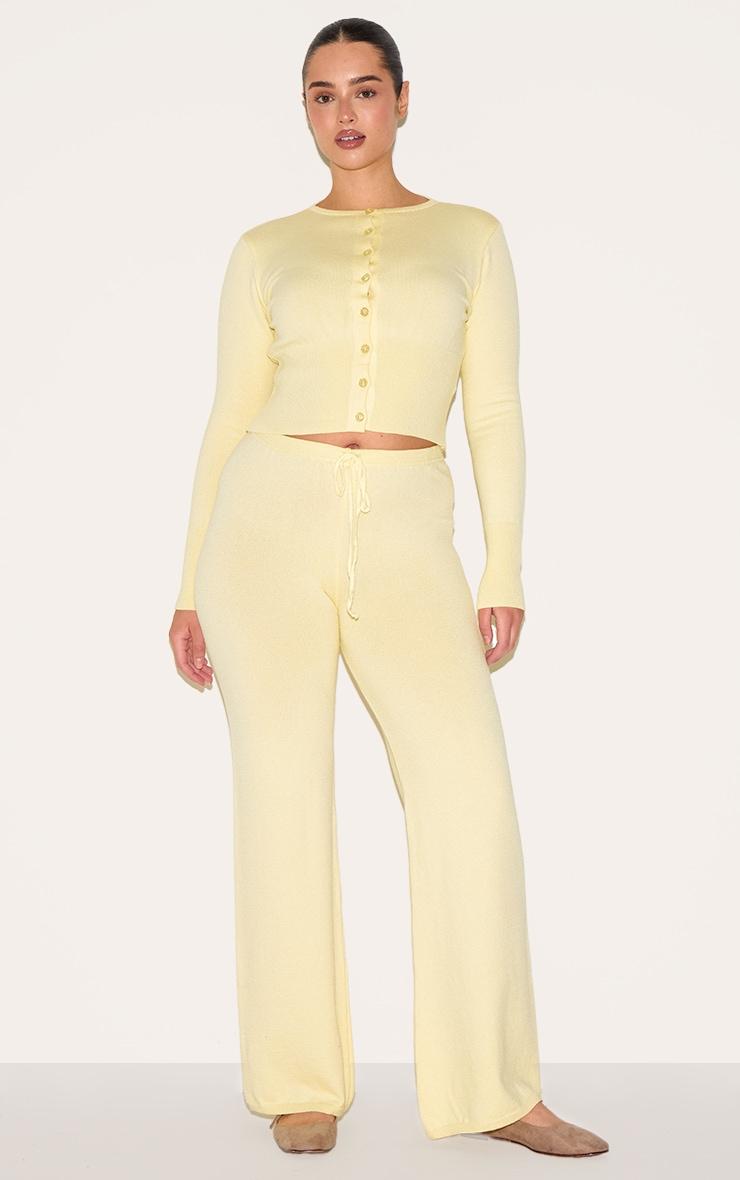 Shape Lemon Knitted Button Front Wide Rib Cardigan Product Image