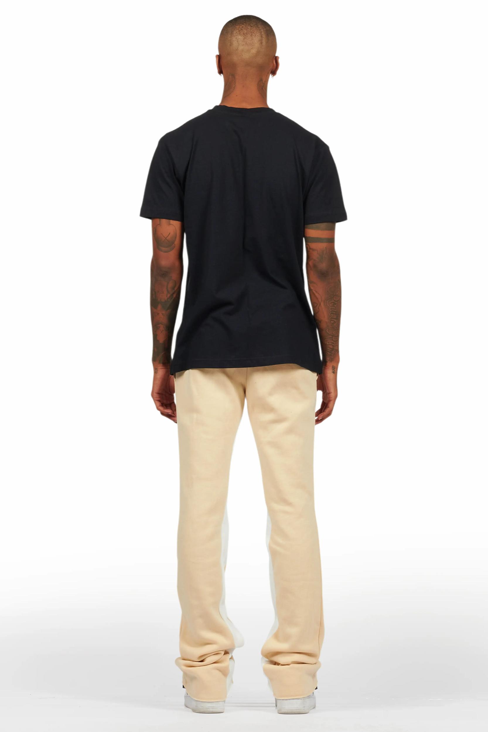 Waller Black/Beige T-Shirt/Baggy Pant Set Male Product Image