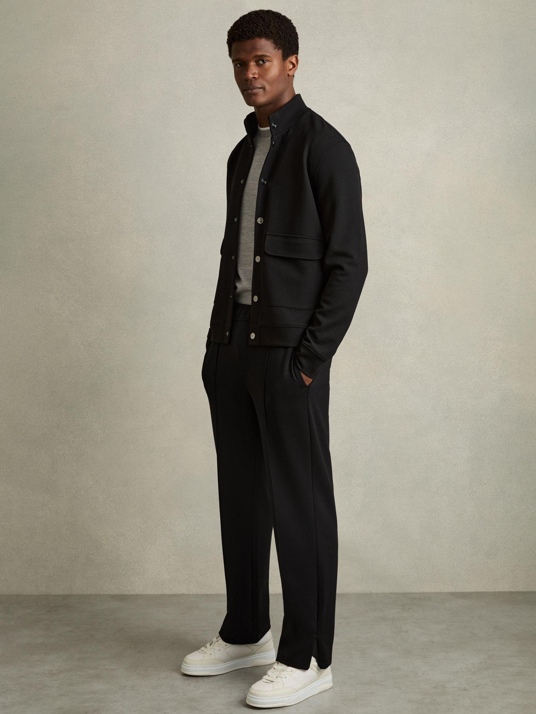 Interlock Drawstring Straight-Leg Trousers in Black Product Image