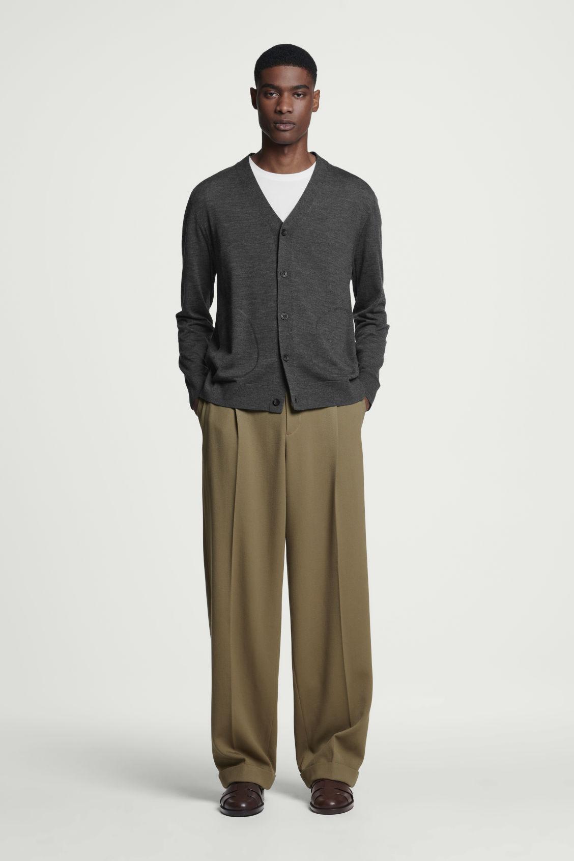 MERINO WOOL V-NECK CARDIGAN Product Image