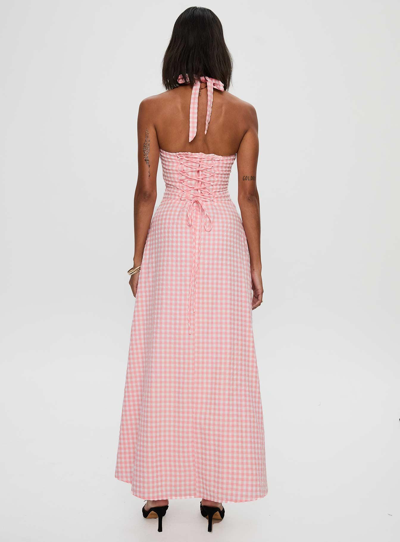 Lucky For You Halter Maxi Dress Multi Product Image