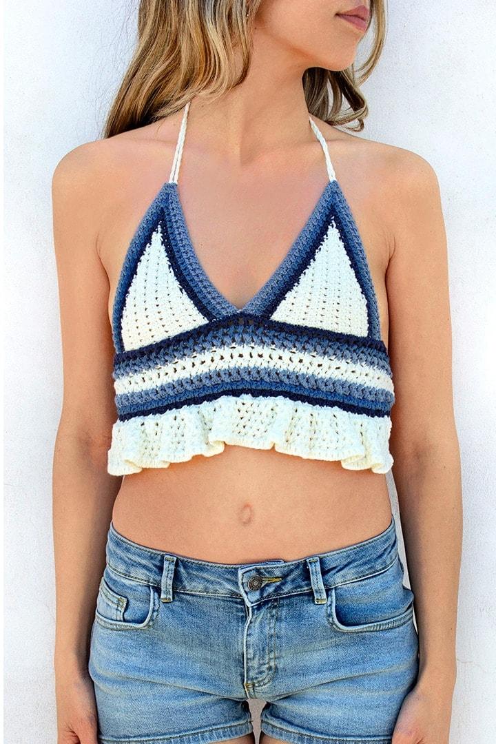 V-neck crochet top Product Image