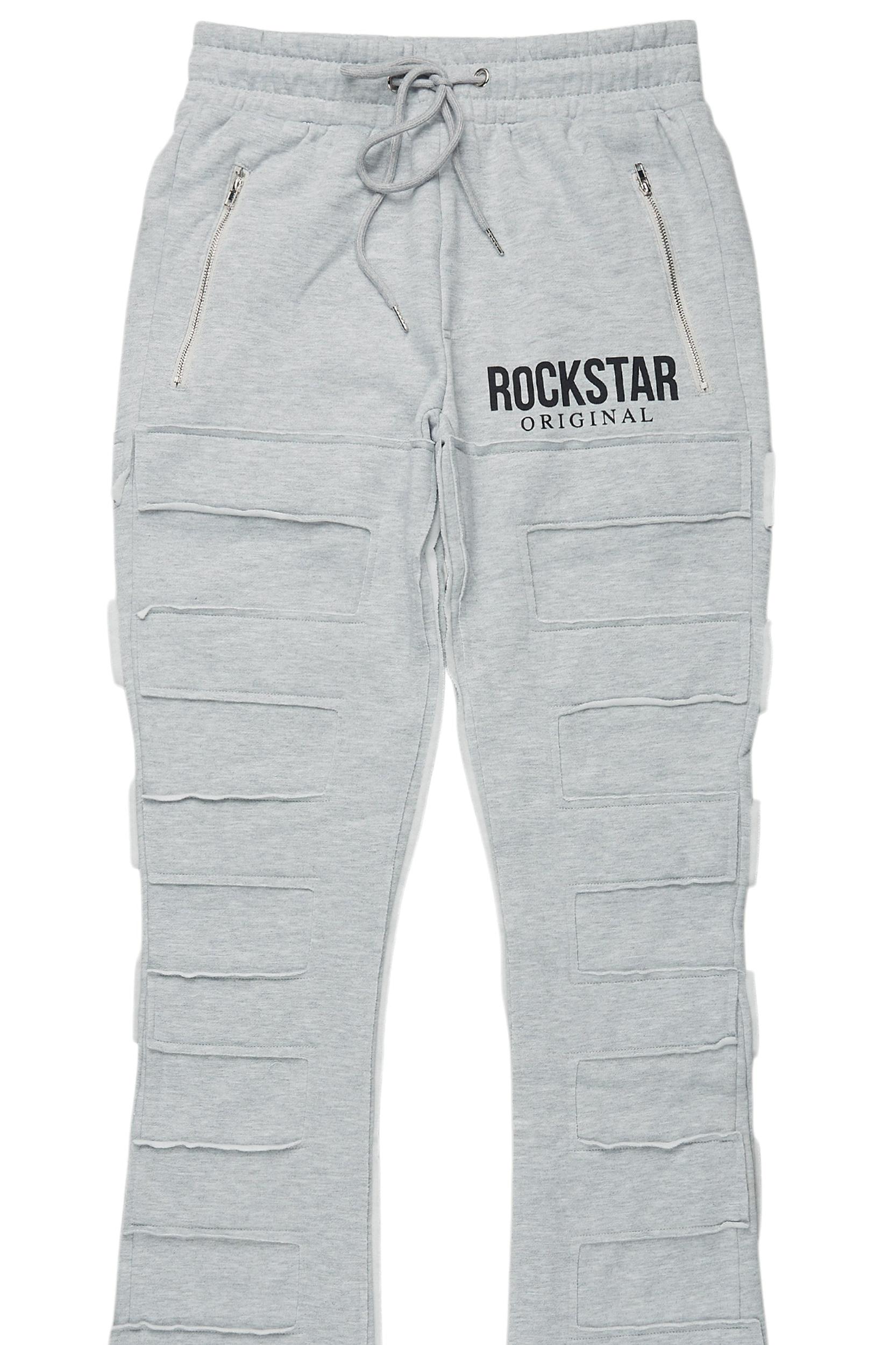 Emilio Heather Grey Stacked Flare Track Pant Male Product Image
