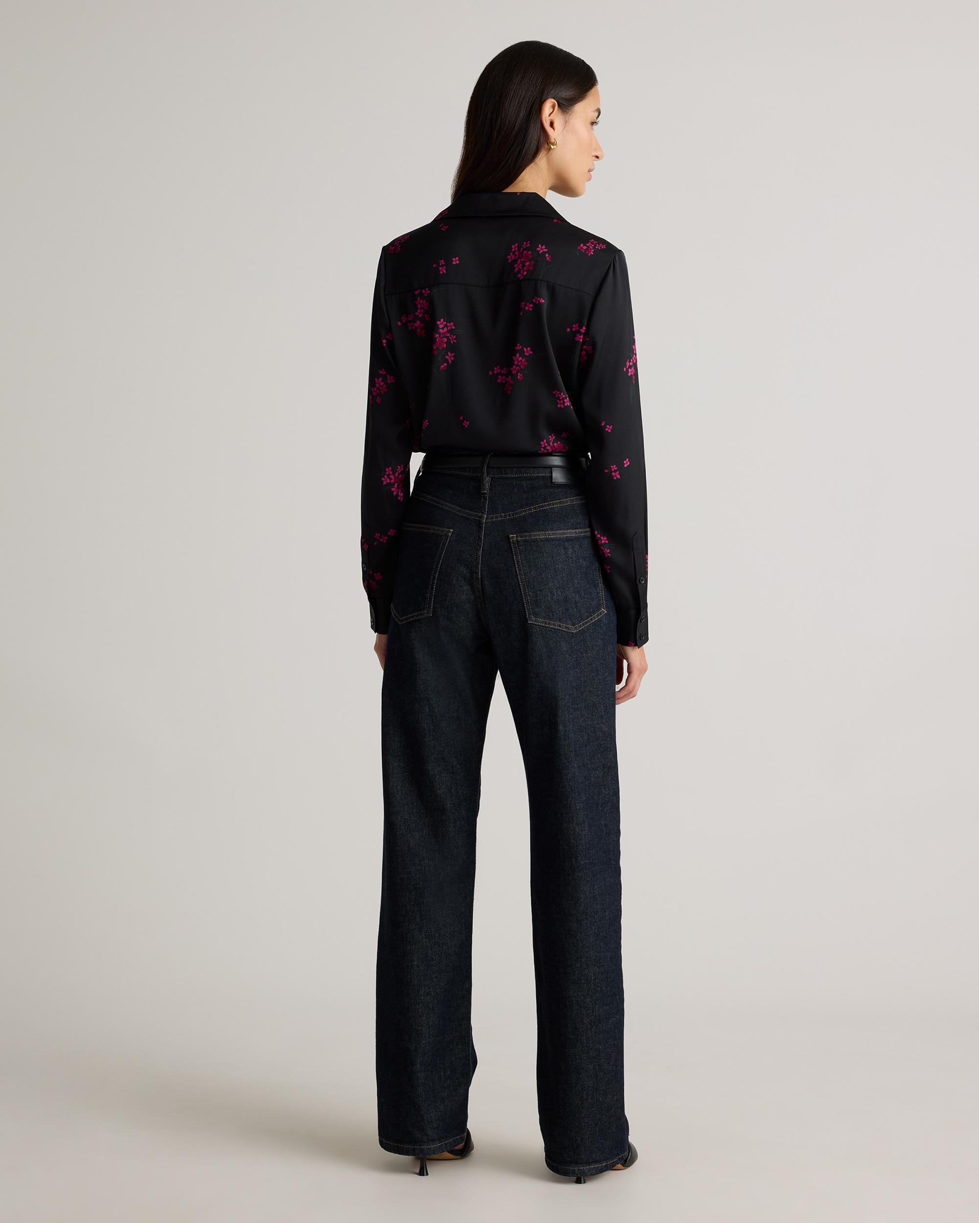 Quince | Women's Washable Stretch Silk Notch Collar Blouse Size XL Product Image