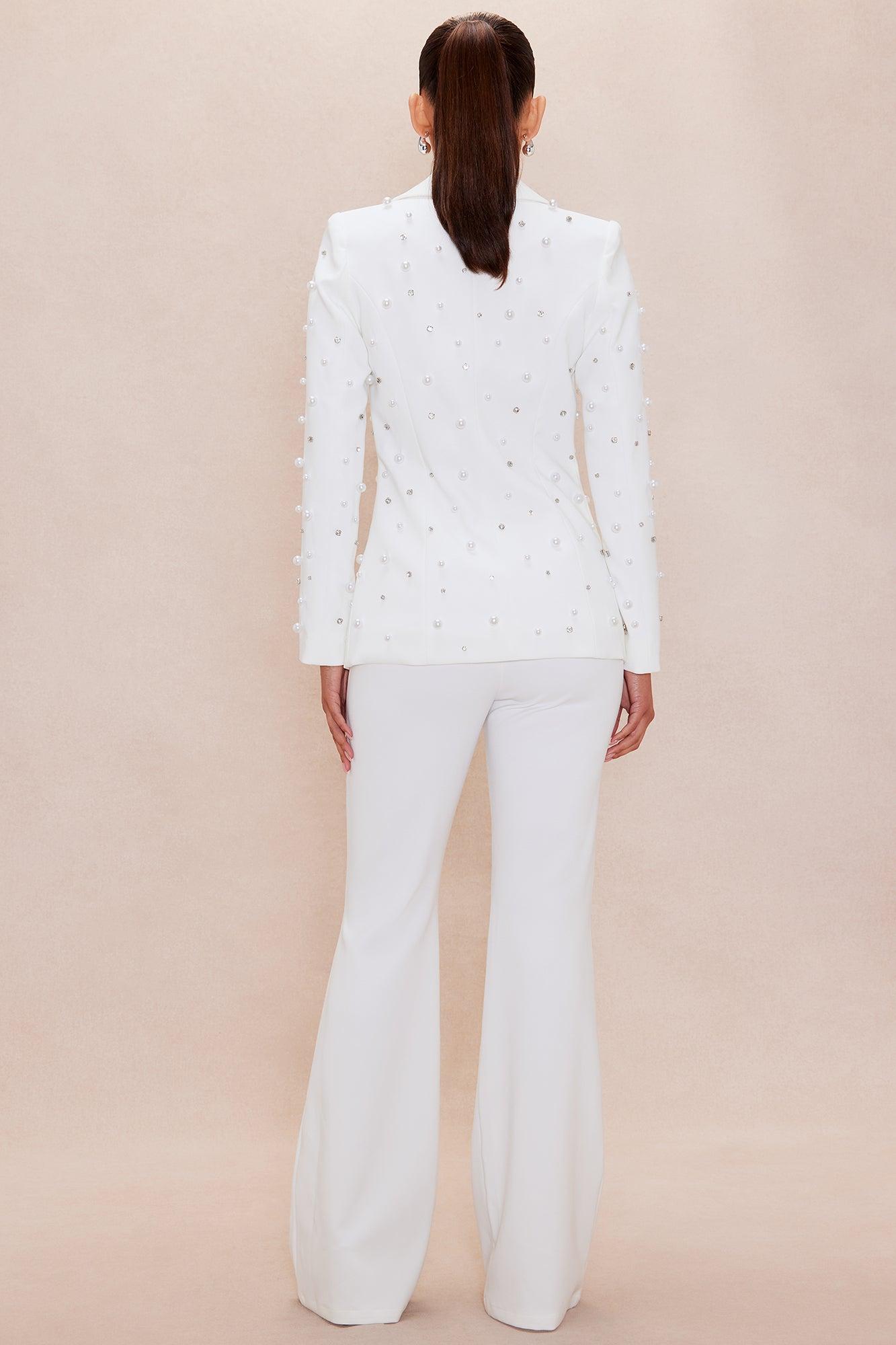 Anastasia Pearl Blazer Suit Set - White Female Product Image