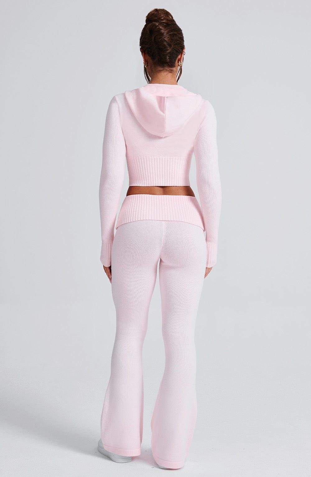 Portia Knit Hoodie - Pink Product Image