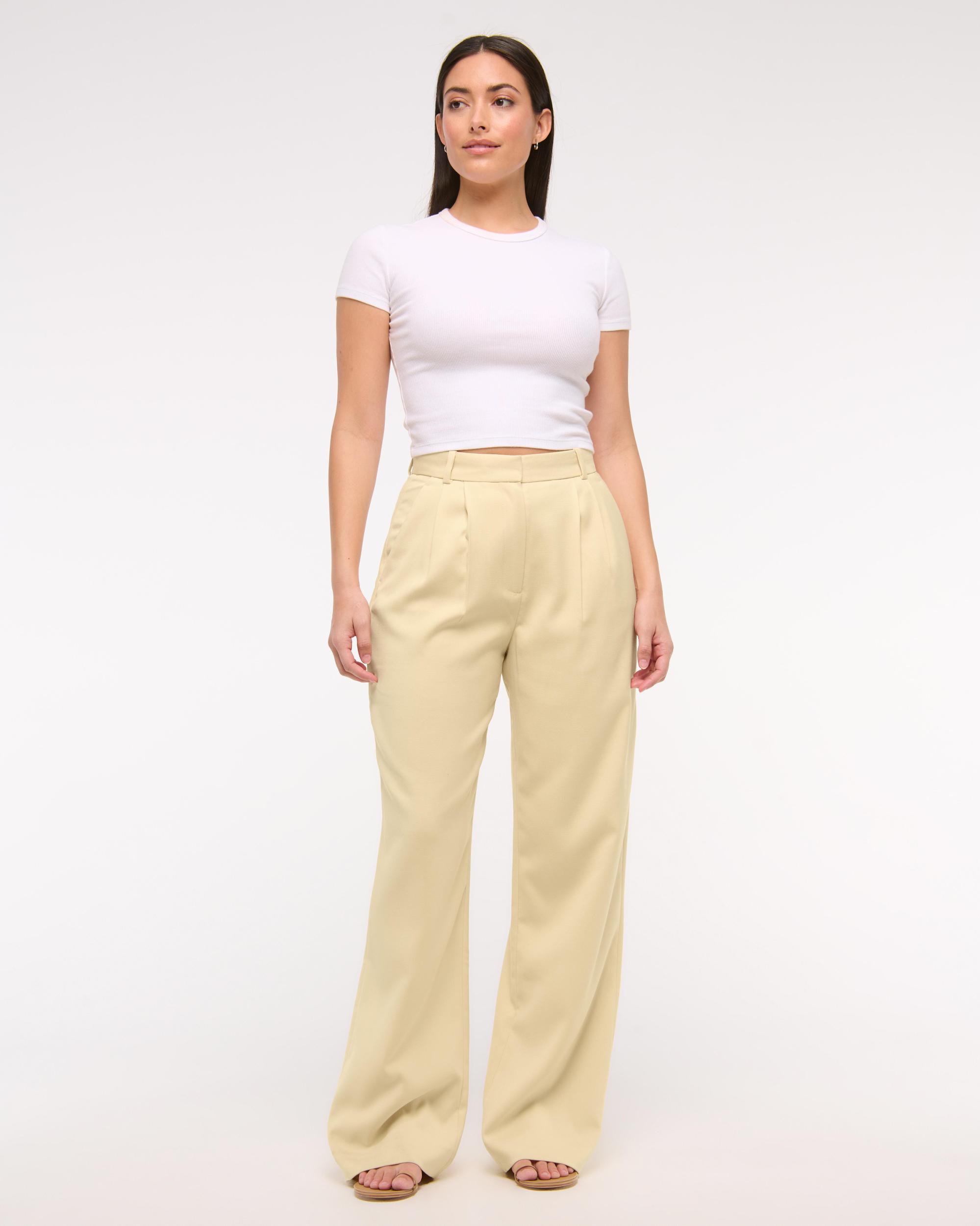 Curve Love A&F Sloane Tailored Wide Leg Pant Product Image