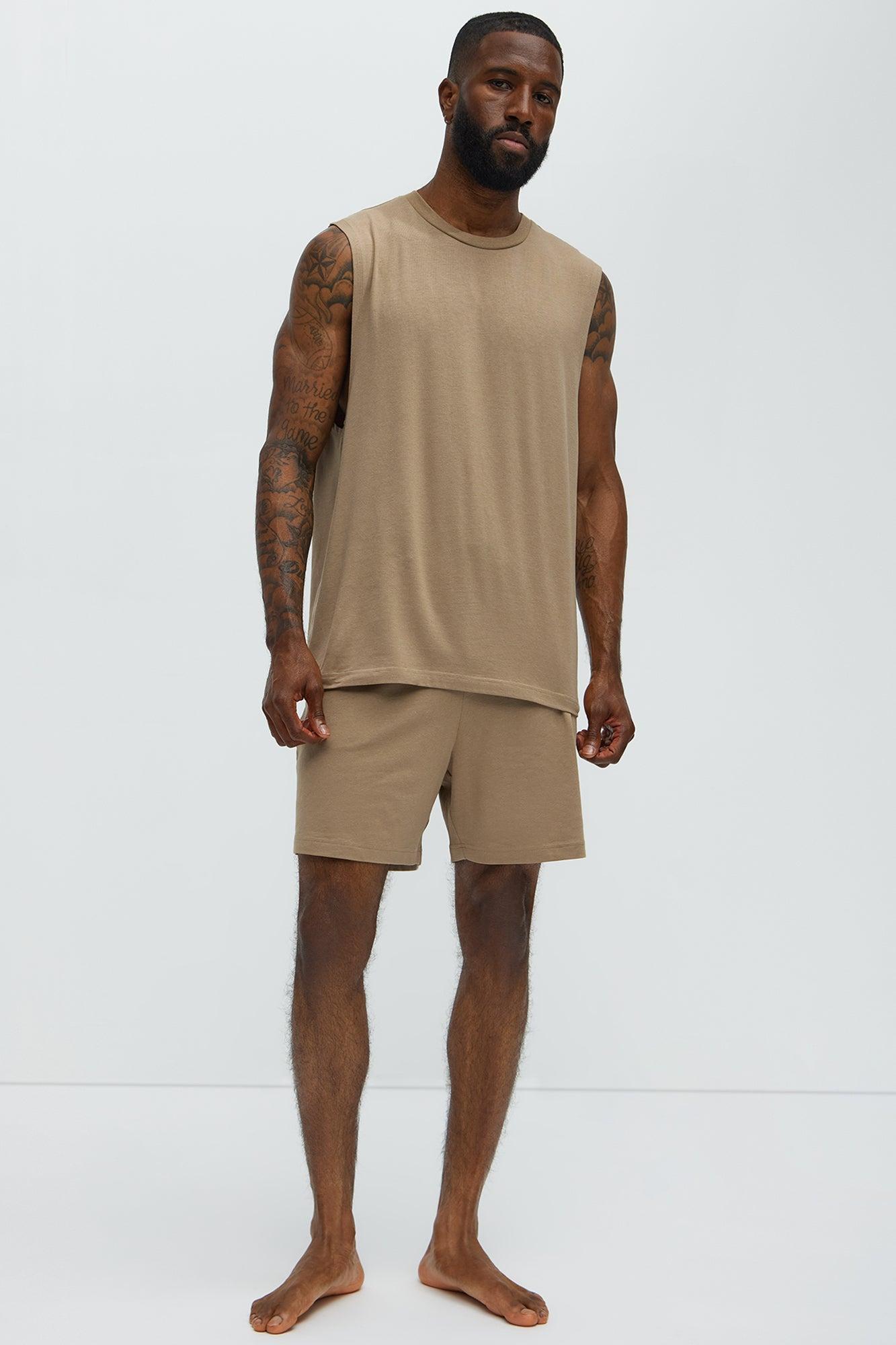 Essential Modal Lounge Shorts - Taupe Male Product Image