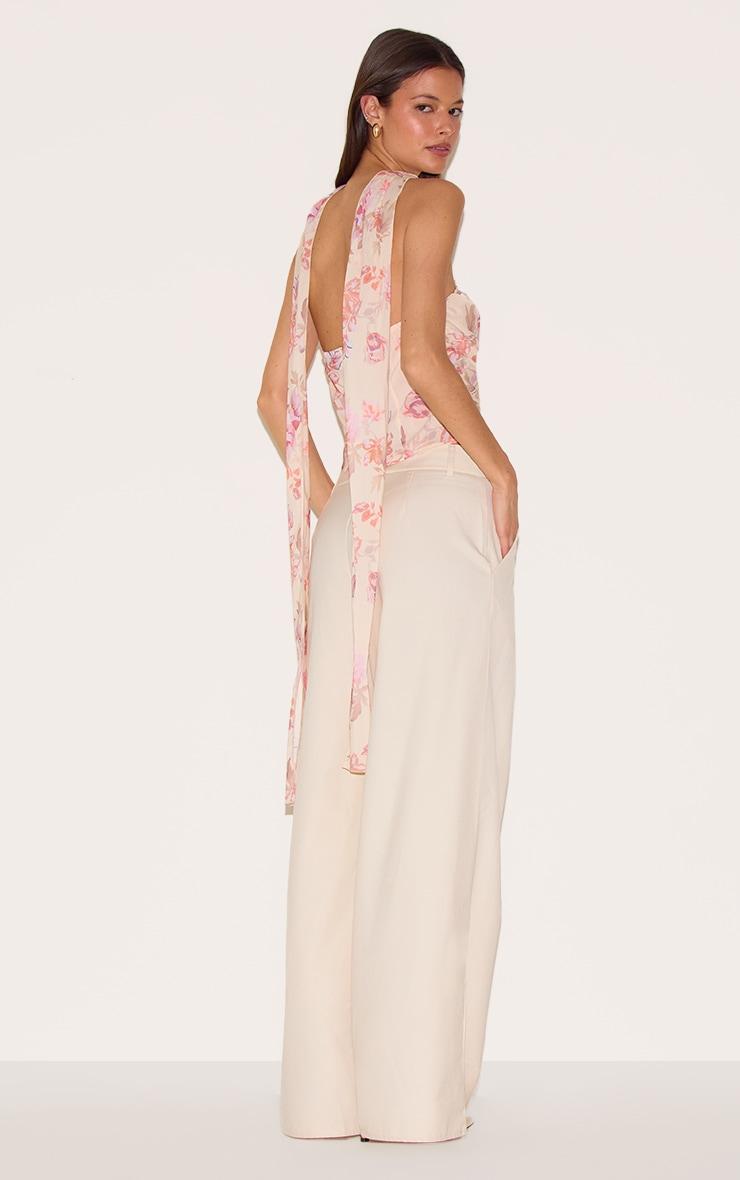 Cream Floral Scarf Detail Corset Product Image