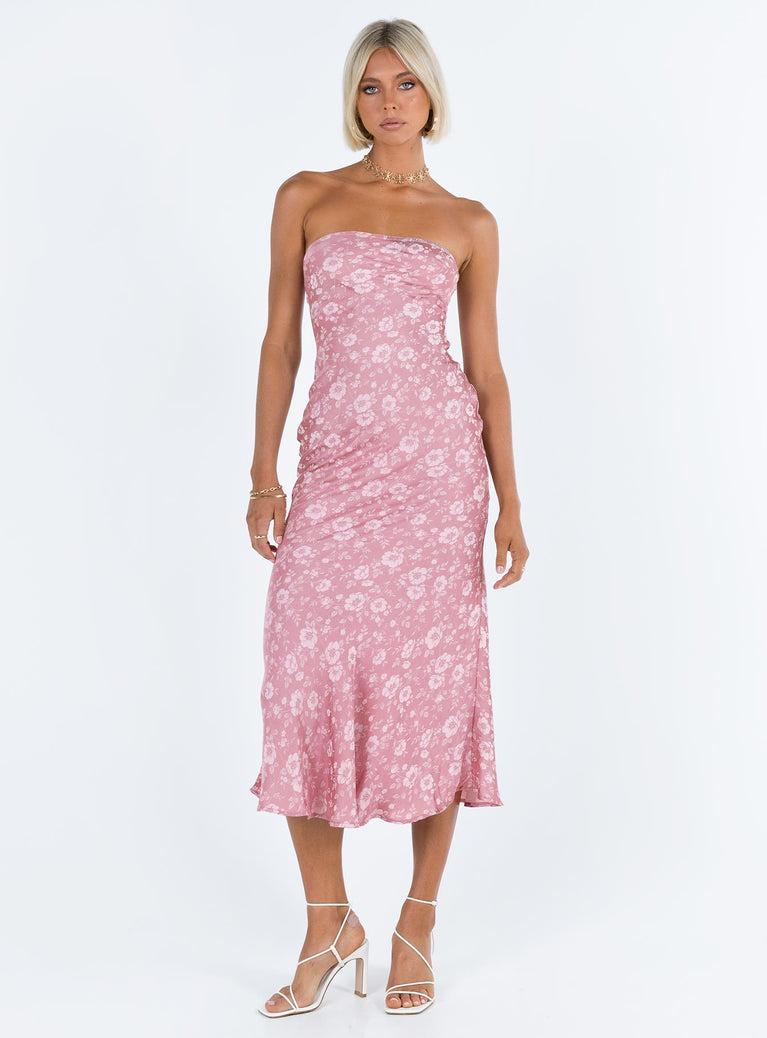 Salvin Strapless Maxi Dress Pink Product Image