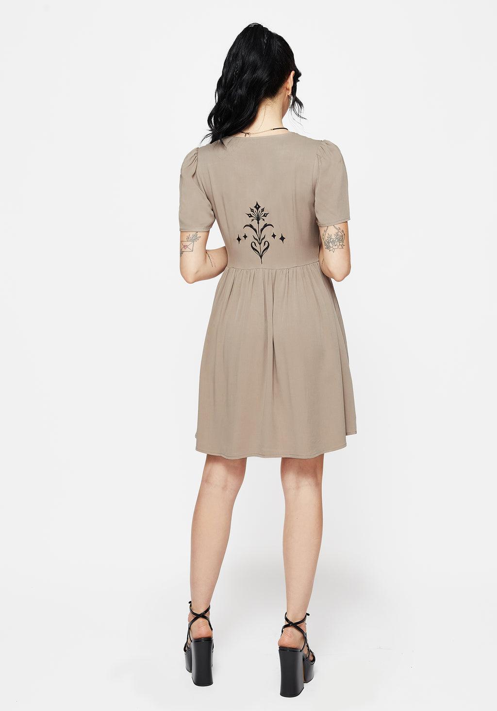 Hester Embroidered Button Up Mini Dress Product Image