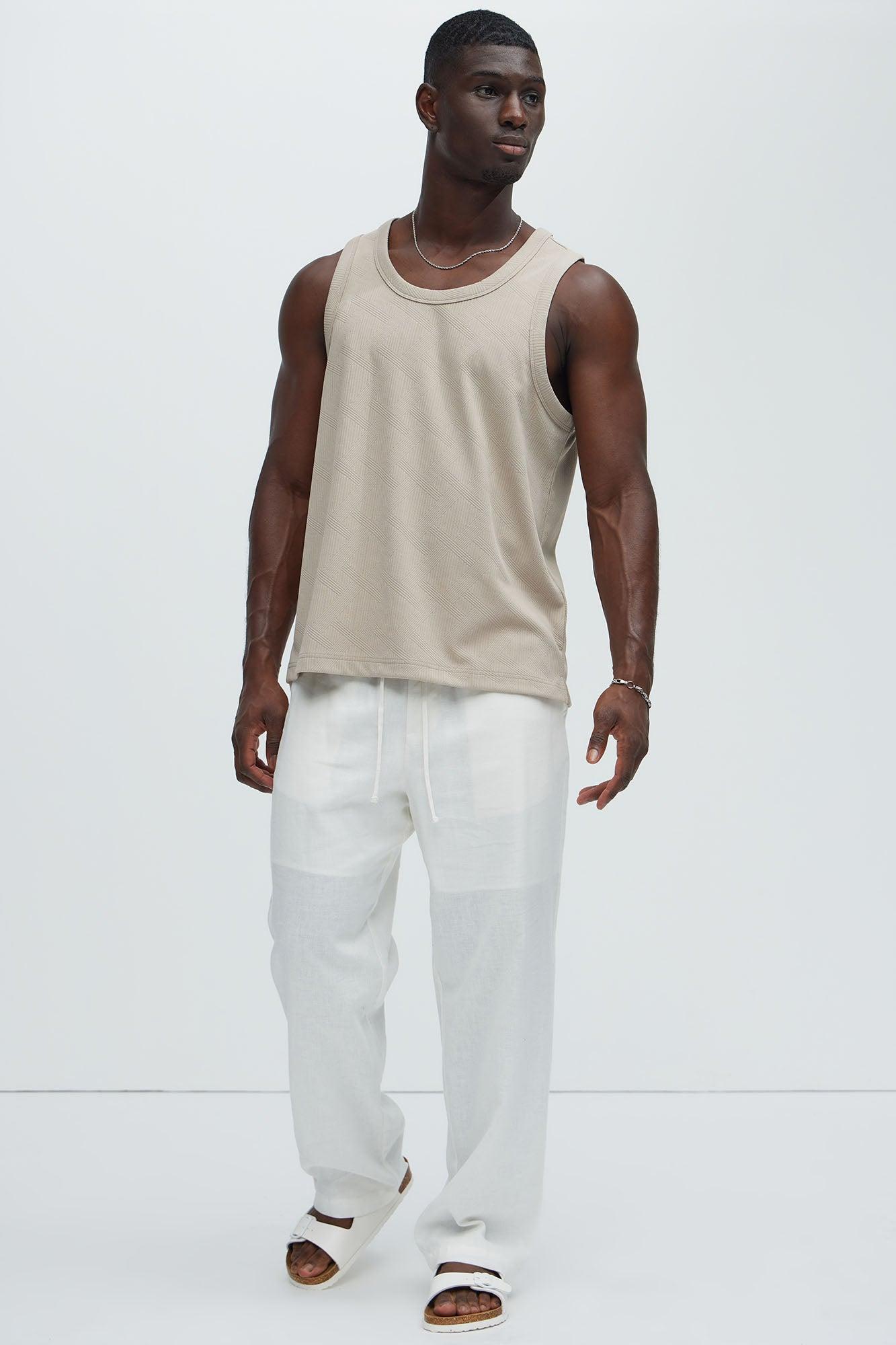 Benji Textured Tank Top - Taupe Product Image