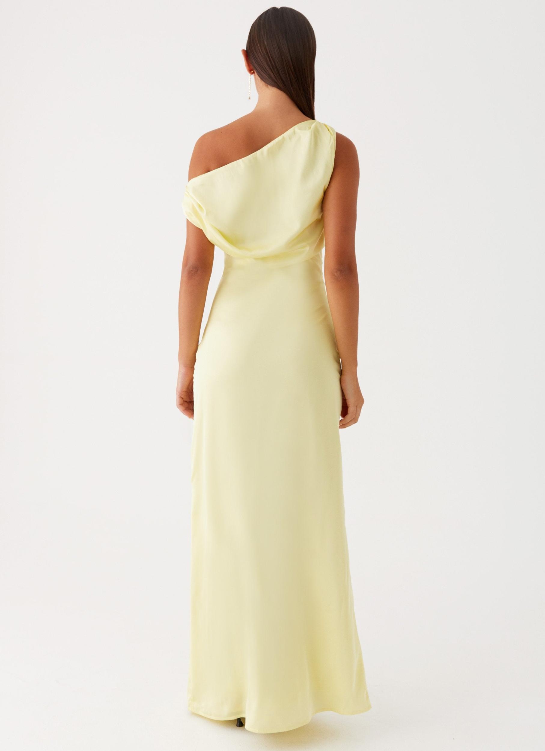 Heart Of Glass Satin Maxi Dress - Yellow Product Image