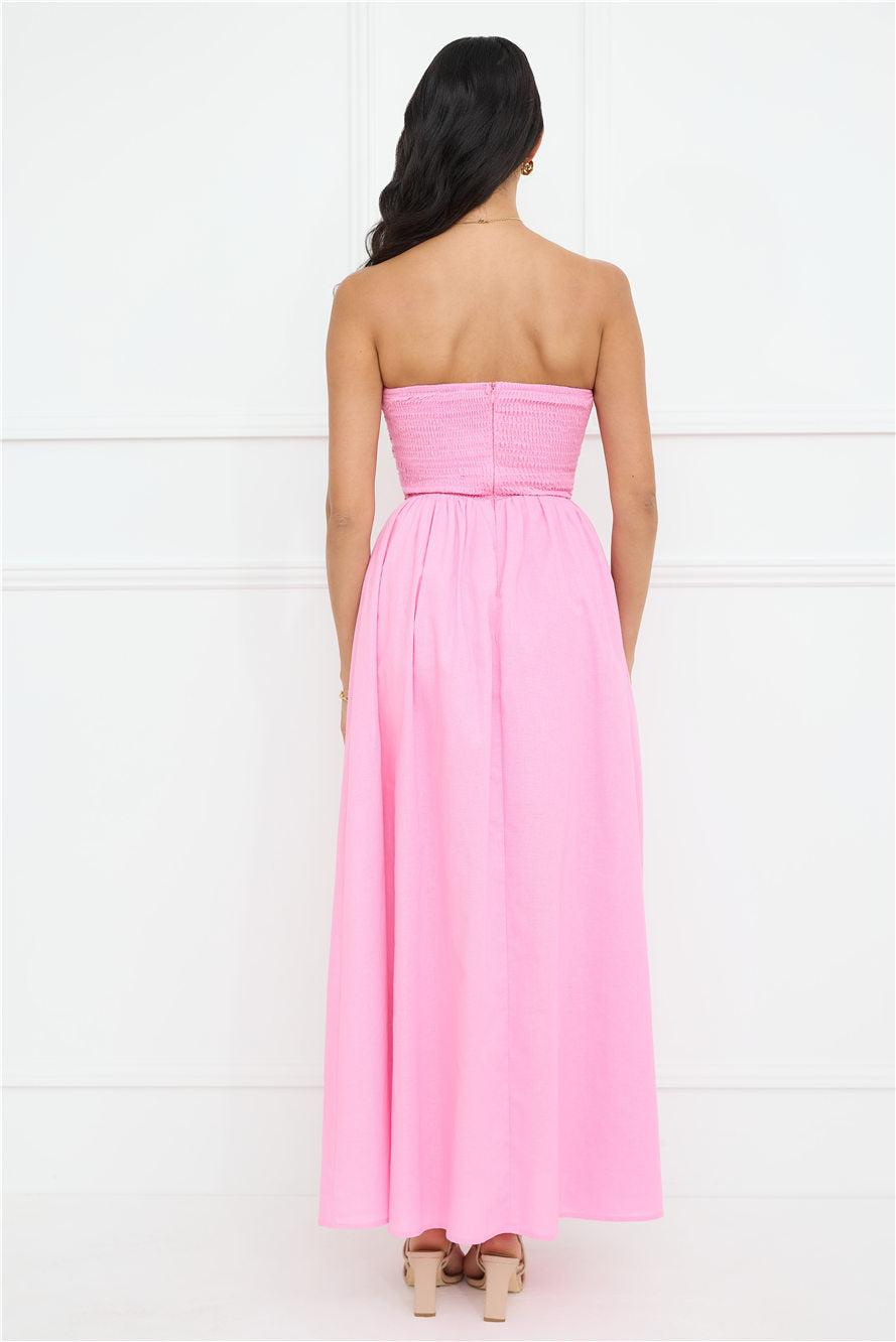 Luciana Strapless Maxi Dress Pink Product Image