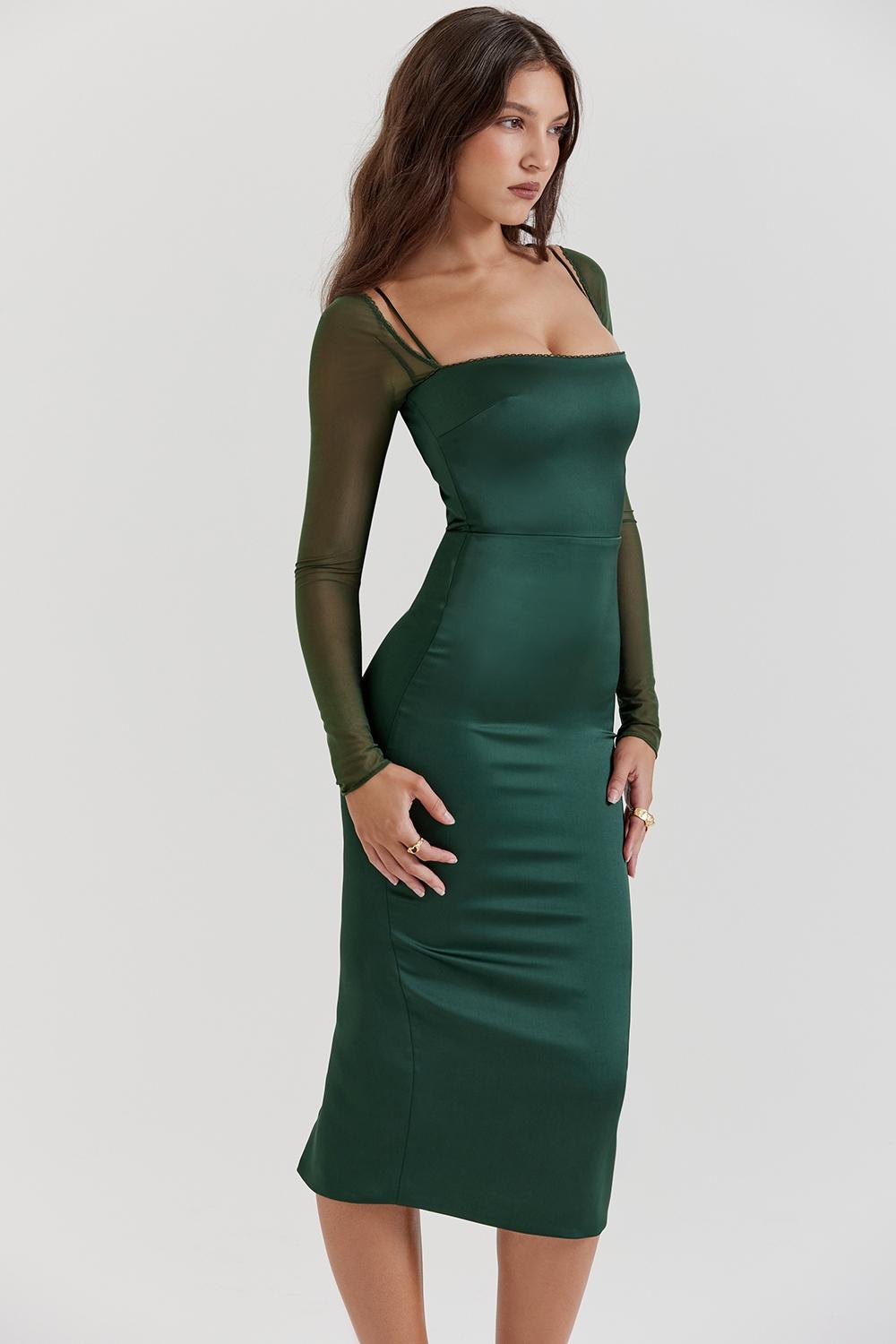 Ellica  emerald green midi dress Product Image