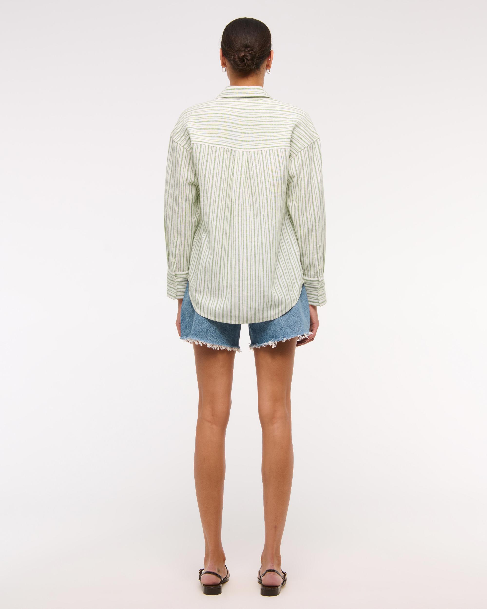 Oversized Linen-Blend Shirt Product Image