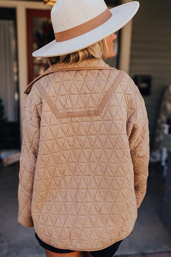 Bonfire Nights Quilted Jacket in Warm Taupe Product Image