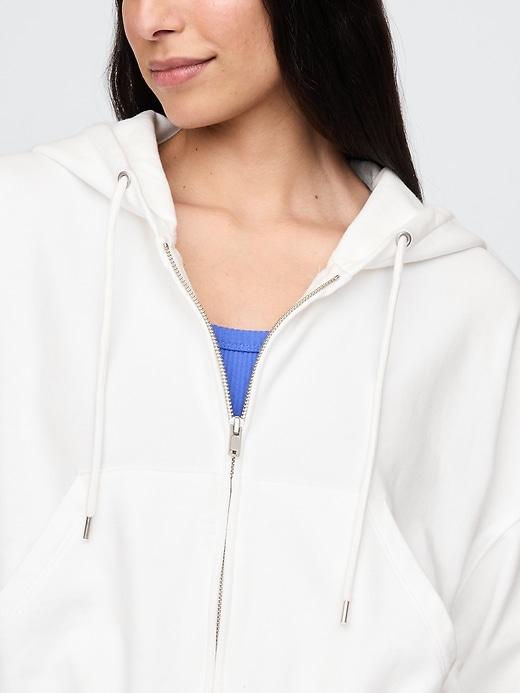 French Terry Oversized Zip Wedge Hoodie Product Image