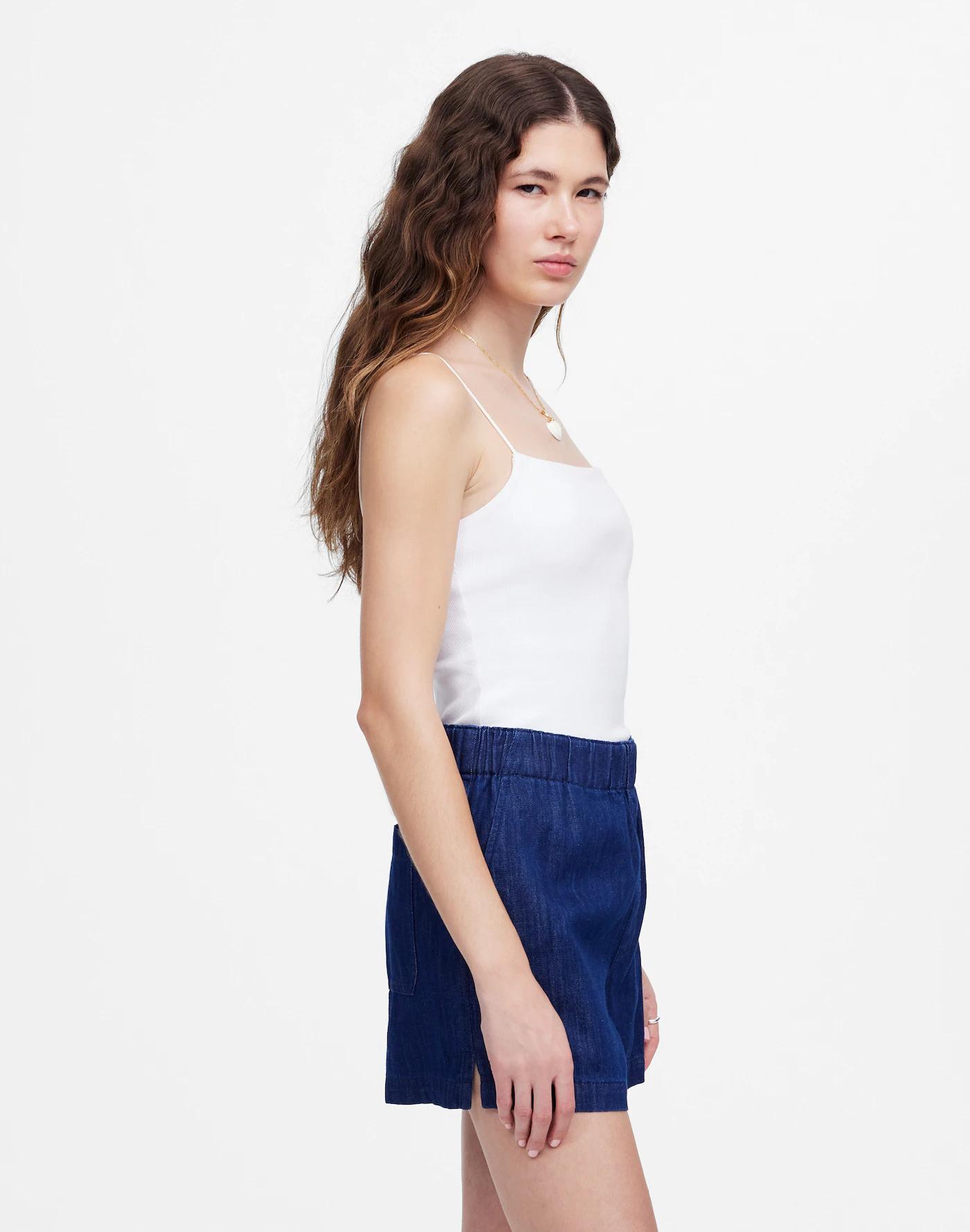 Denim Pull-On Shorts Product Image