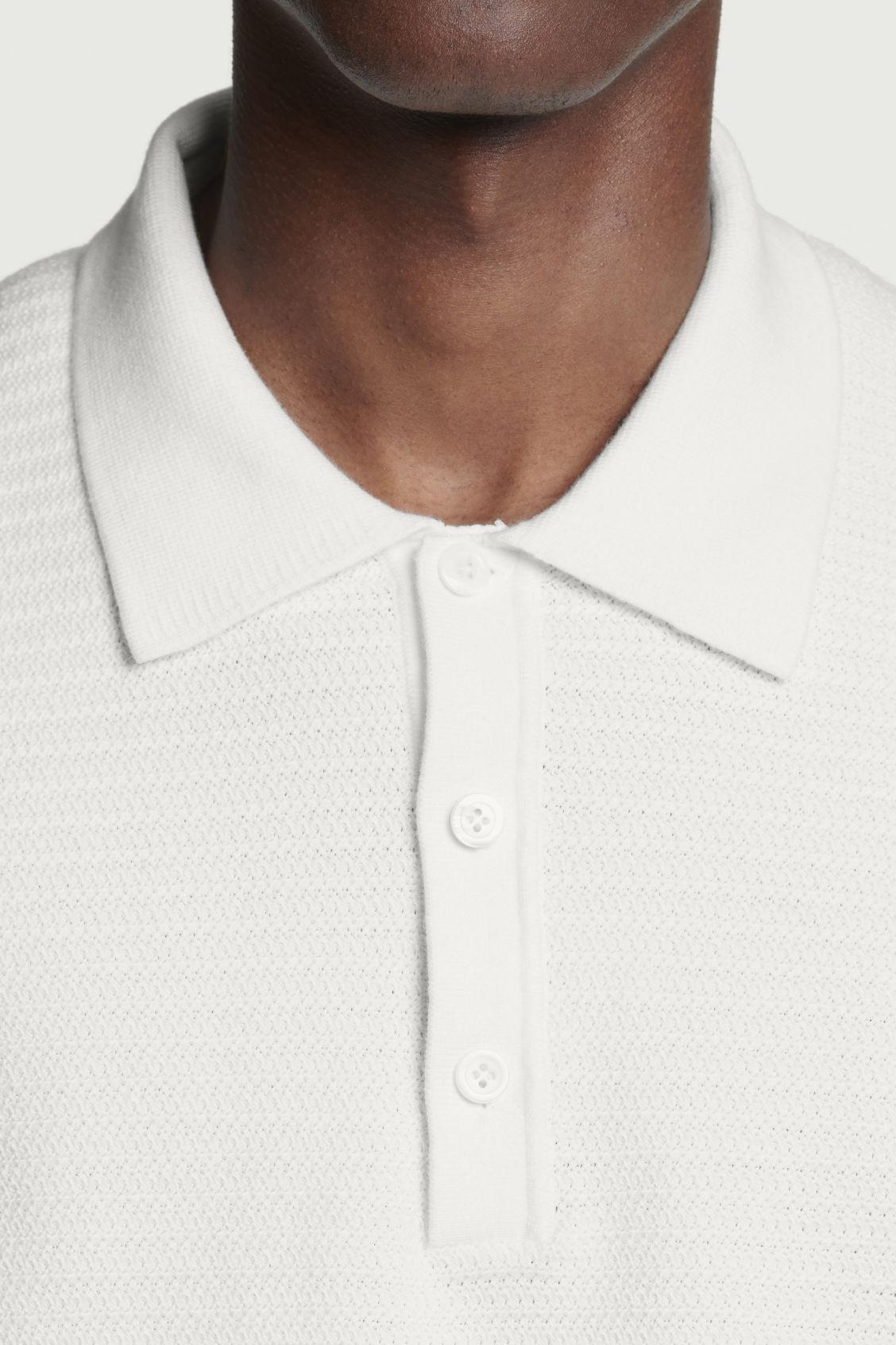 TEXTURED KNITTED COTTON POLO SHIRT Product Image