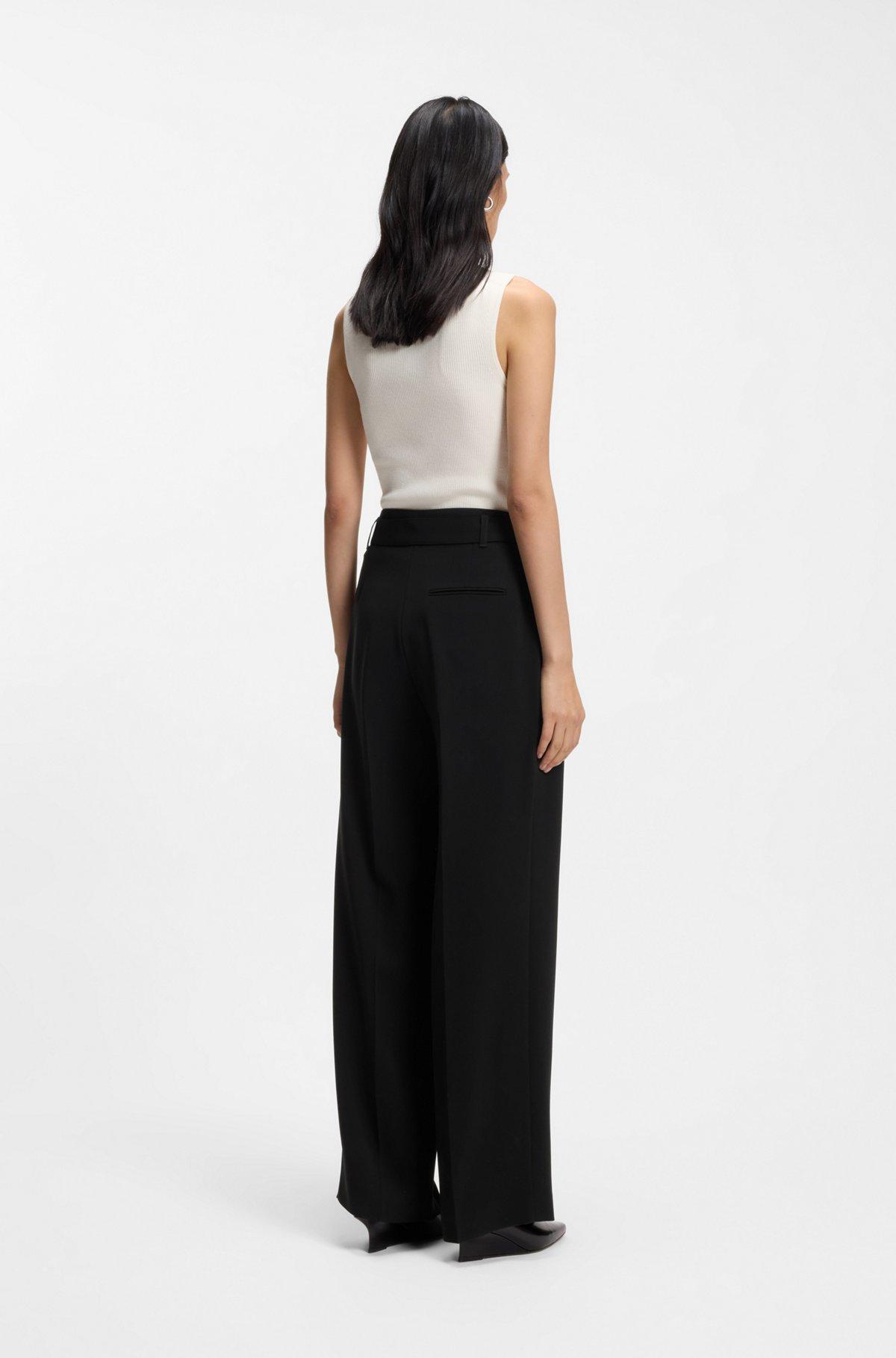 Relaxed-fit trousers in crease-resistant crepe Product Image