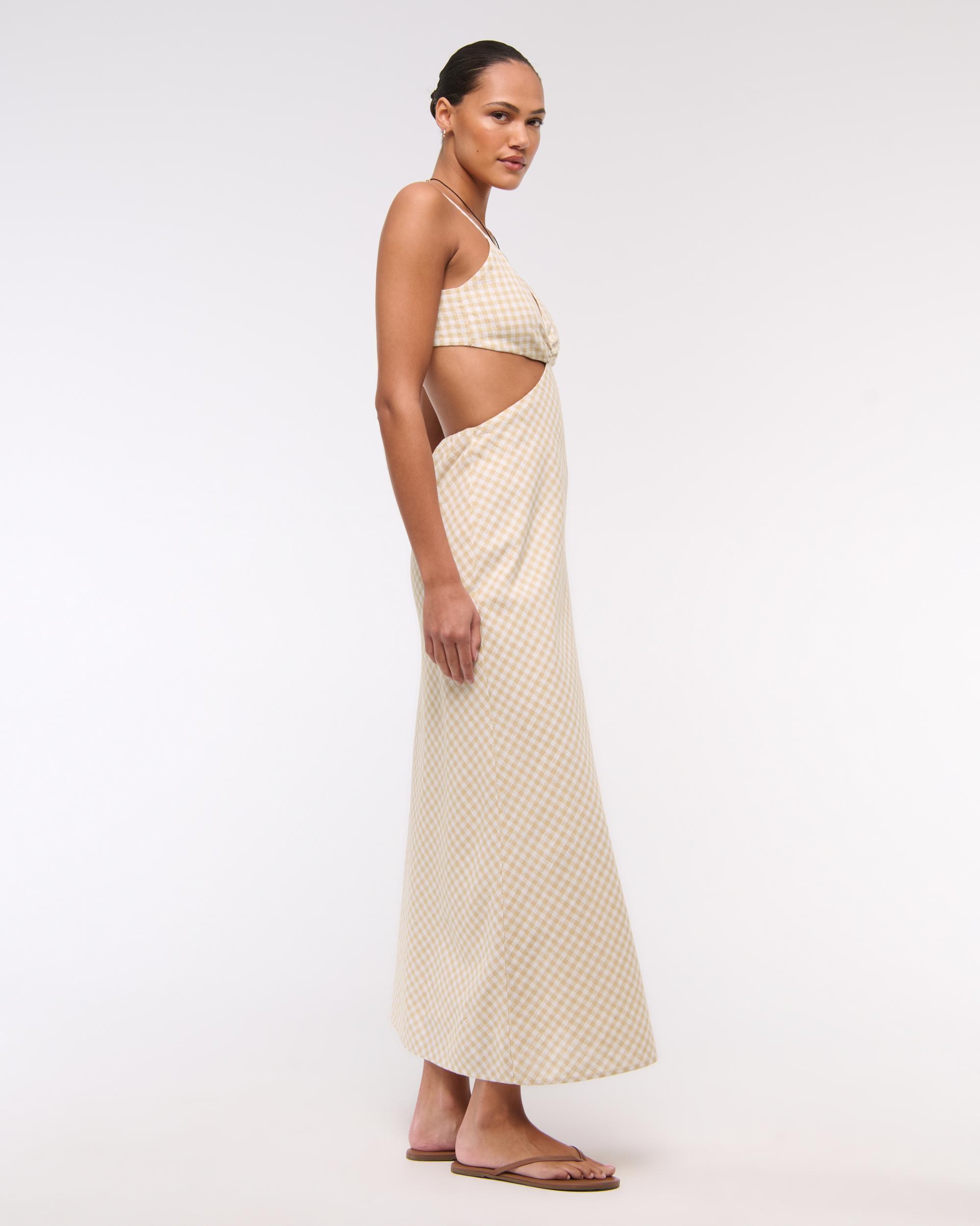 The A&F Julia Slip Cutout Maxi Dress Product Image