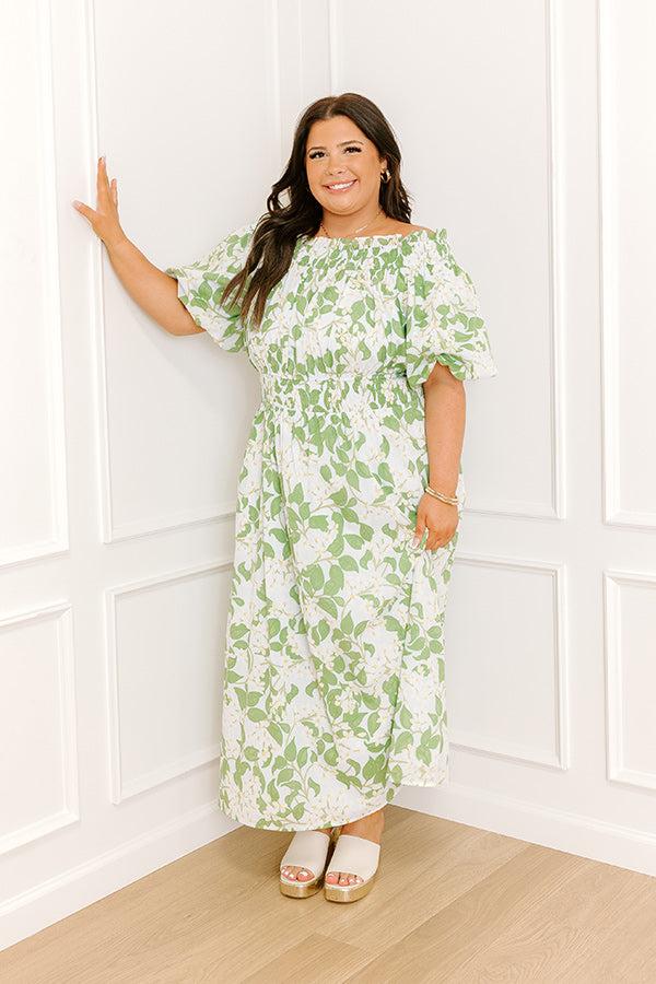 Honeysuckle Fields Floral Midi Dress Curves Product Image