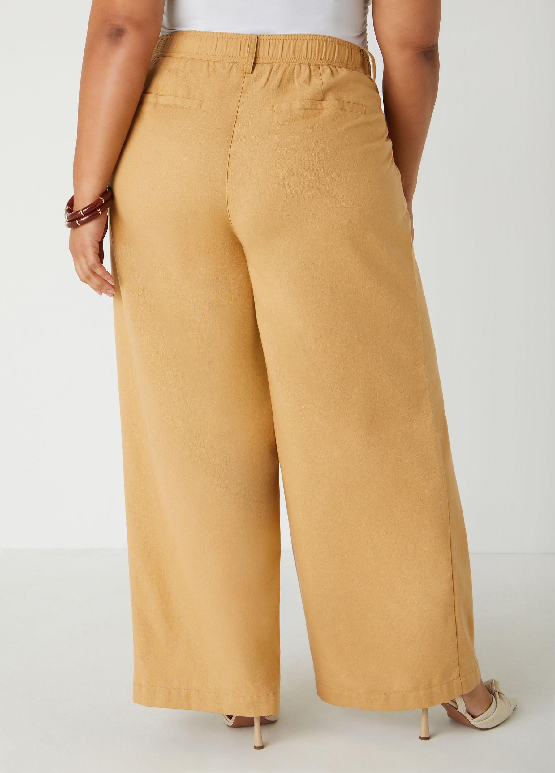 Woven High Waist Wide Leg Pants Product Image