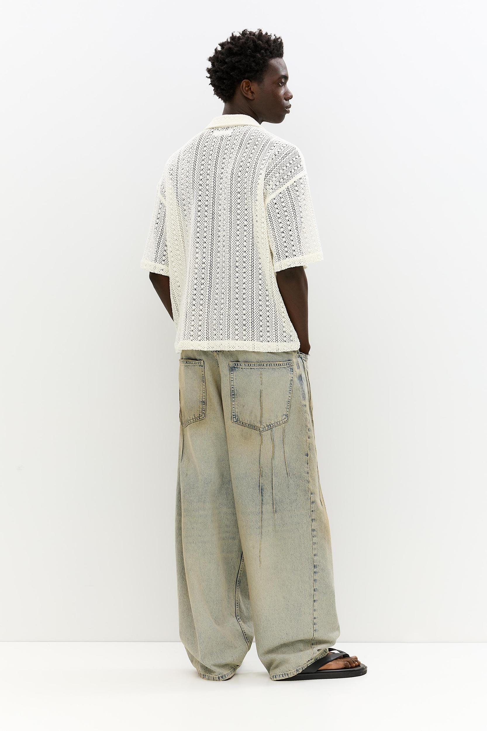 Short sleeve crochet shirt Product Image