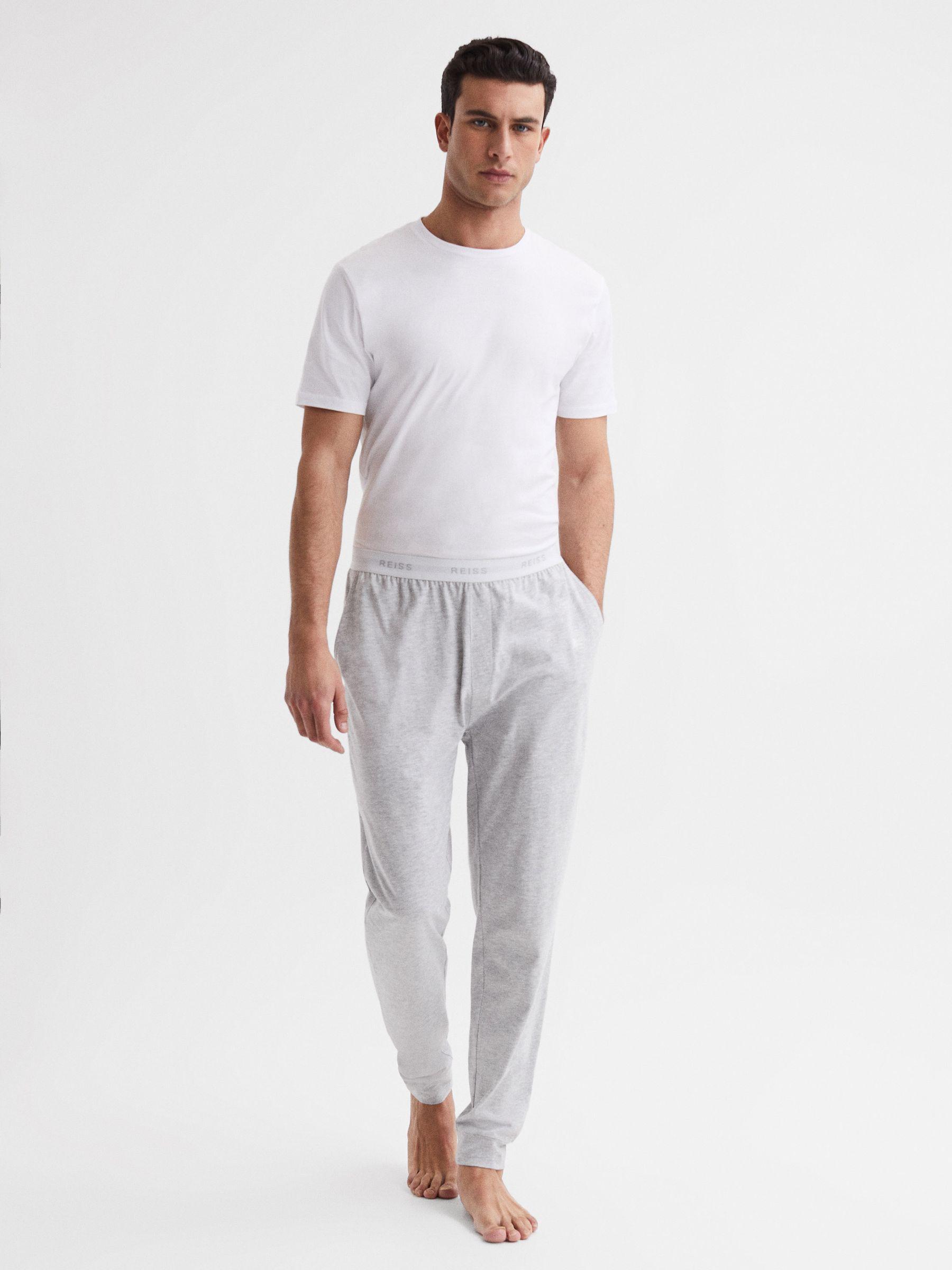 Cotton-Blend Joggers in Grey Melange Product Image