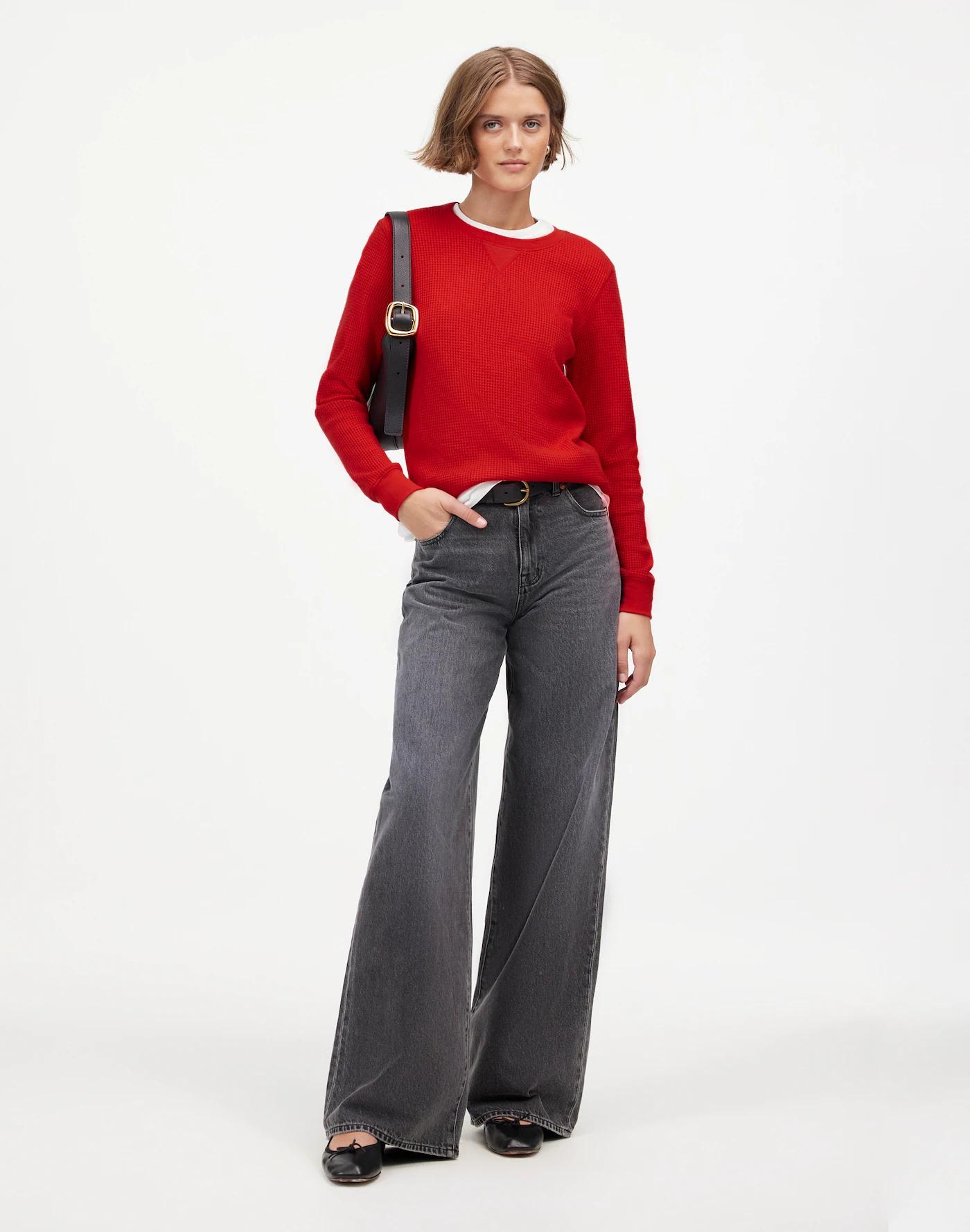 Waffle-Knit Raglan Tee Product Image