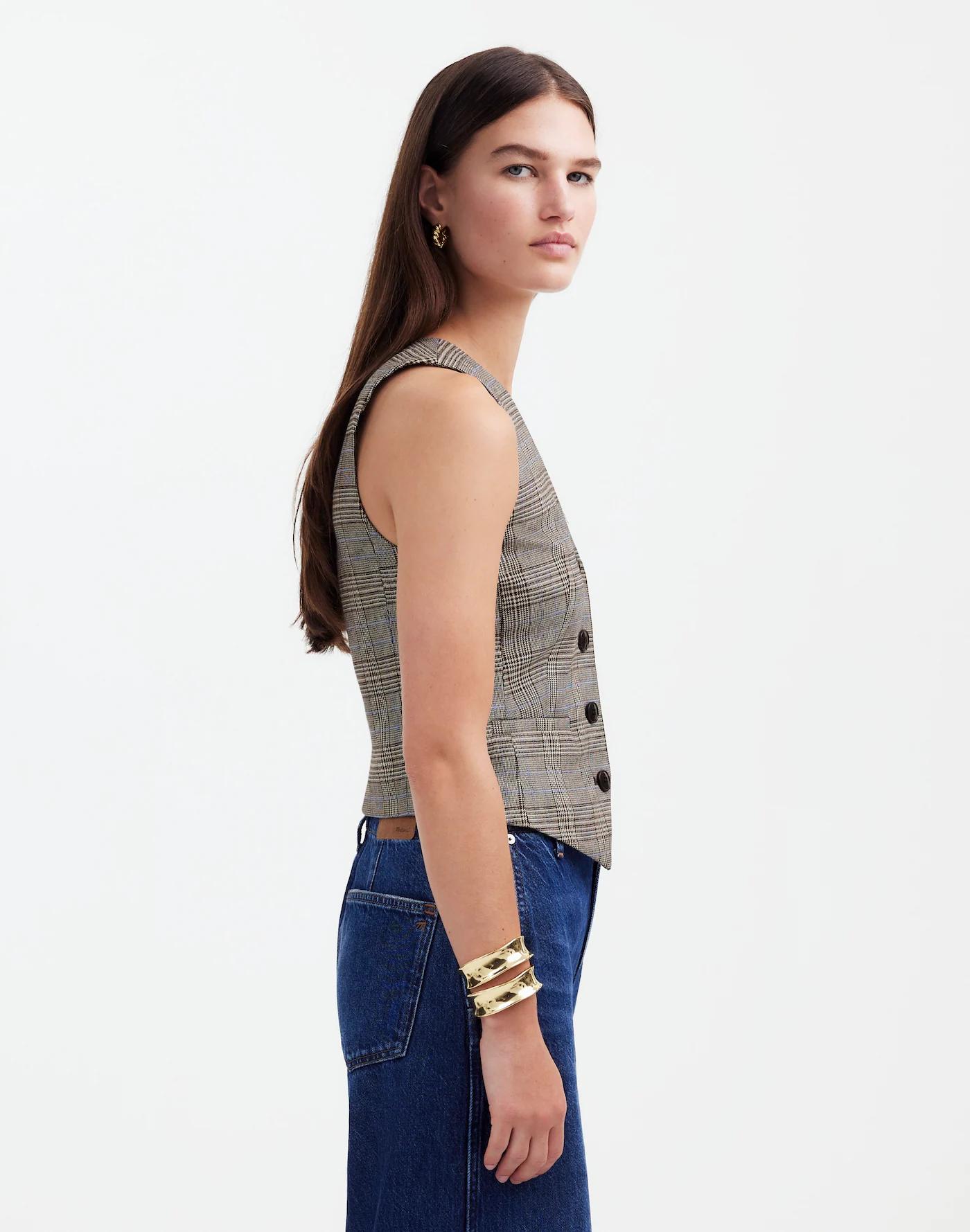 Waisted Vest in Yarn-Dye Product Image