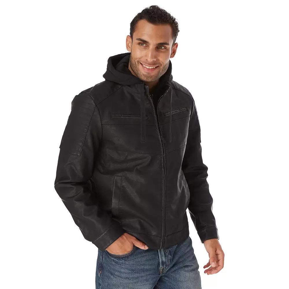 Men's Apt. 9® Faux Leather Moto Style Jacket,  Product Image