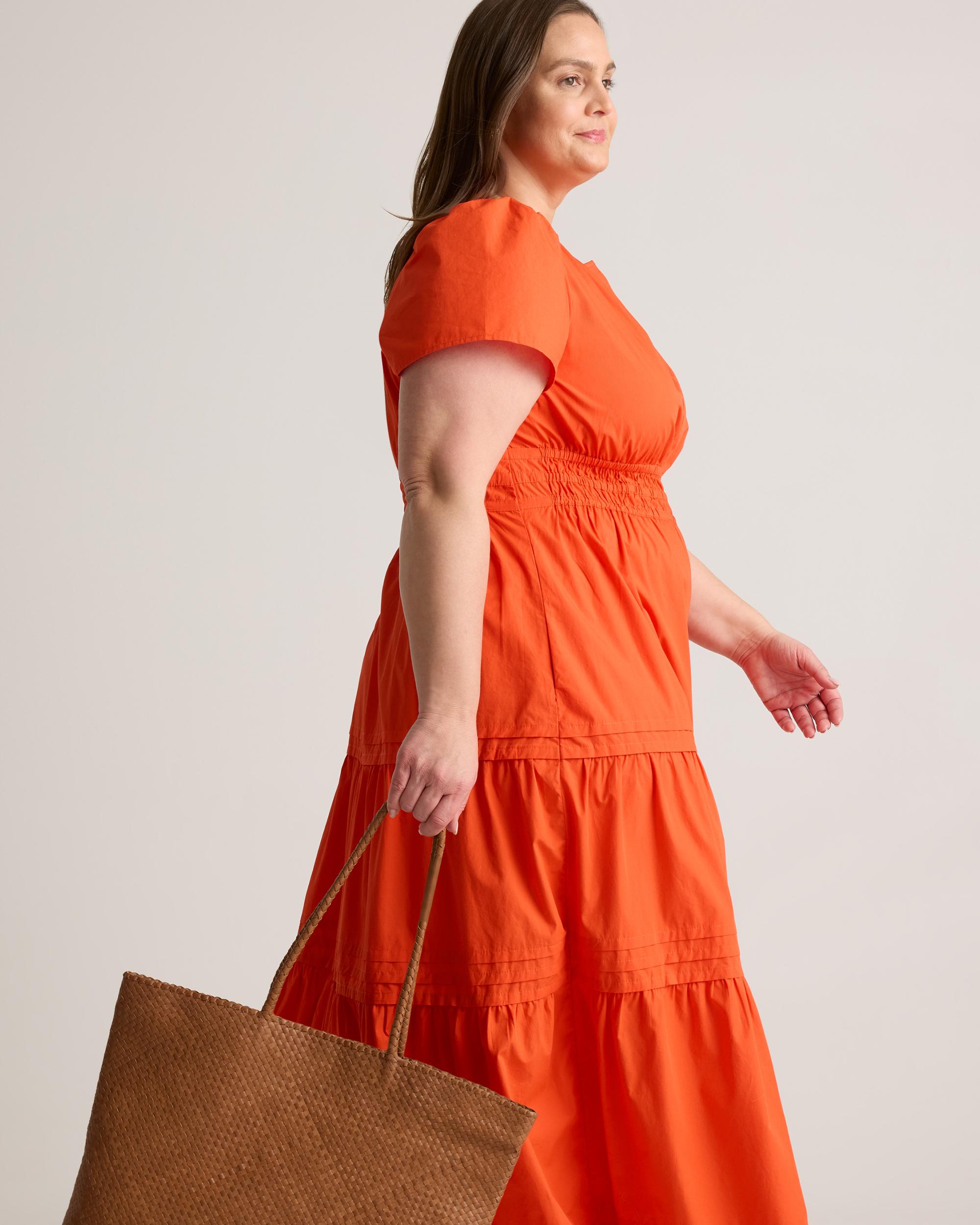 Quince | Women's Poplin Tiered Maxi Dress Organic Cotton Product Image