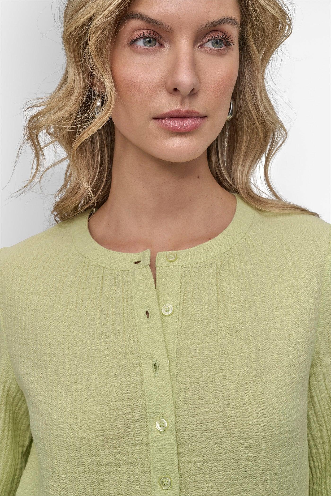 JEWEL NECKLINE HENLEY LONG SLEEVE Product Image