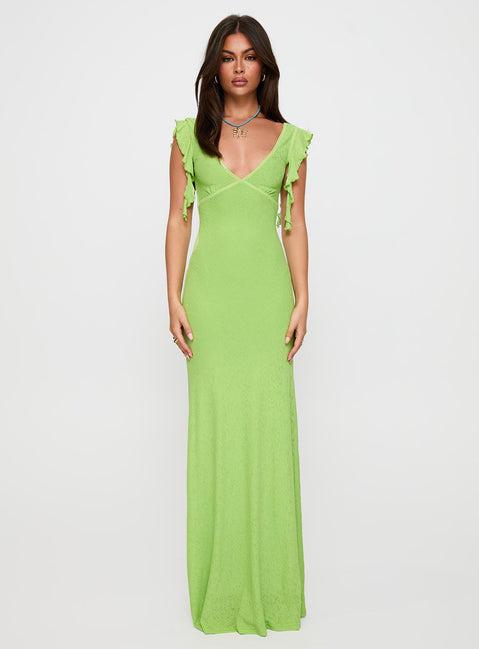 Soleila Maxi Dress Green Tonal Product Image