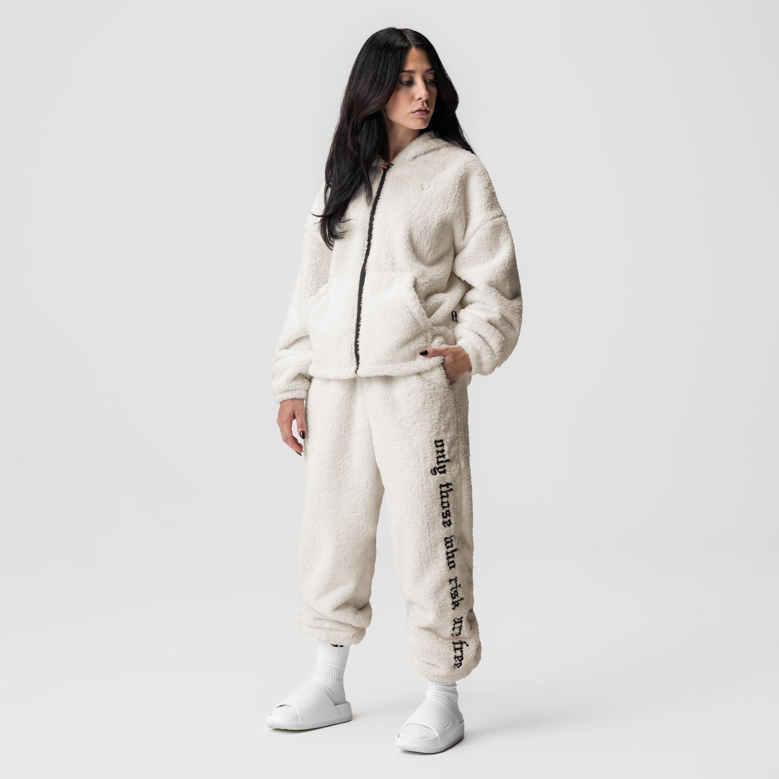1008. Womens Sherpa Recovery Sweats - Ivory Cream/Black Female Product Image