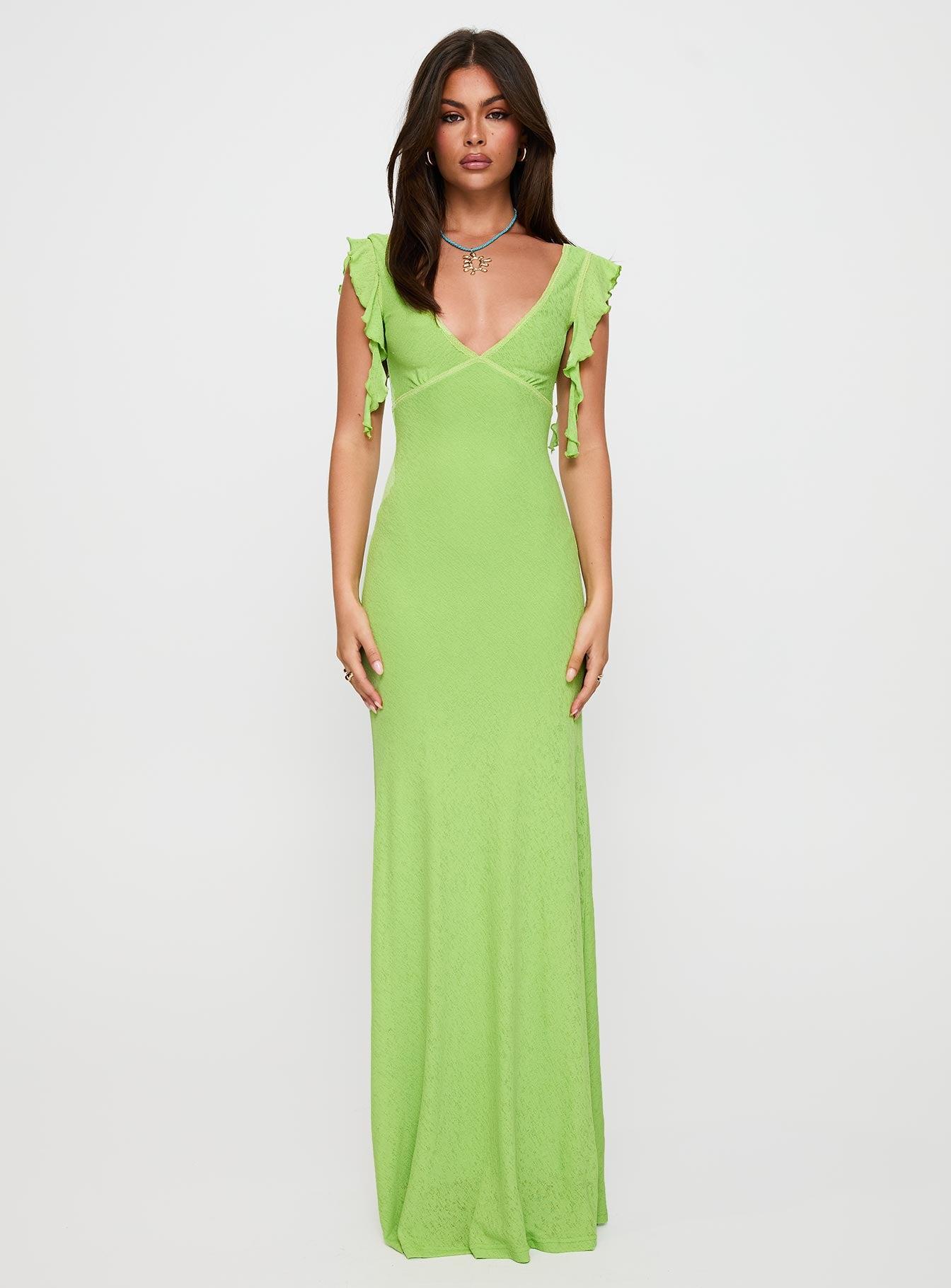 Soleila Maxi Dress Green Tonal Product Image
