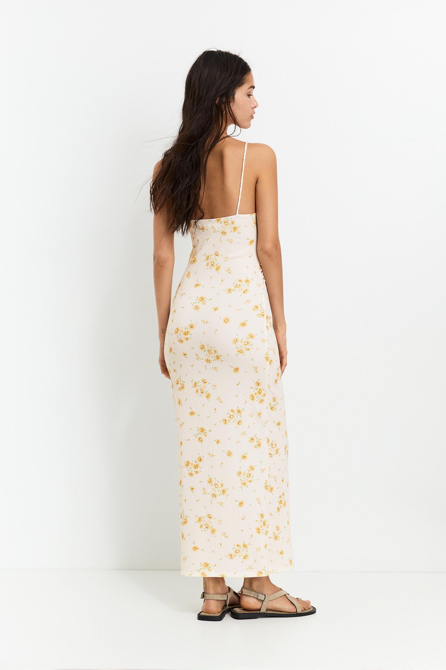 Floral crepe midi dress Product Image