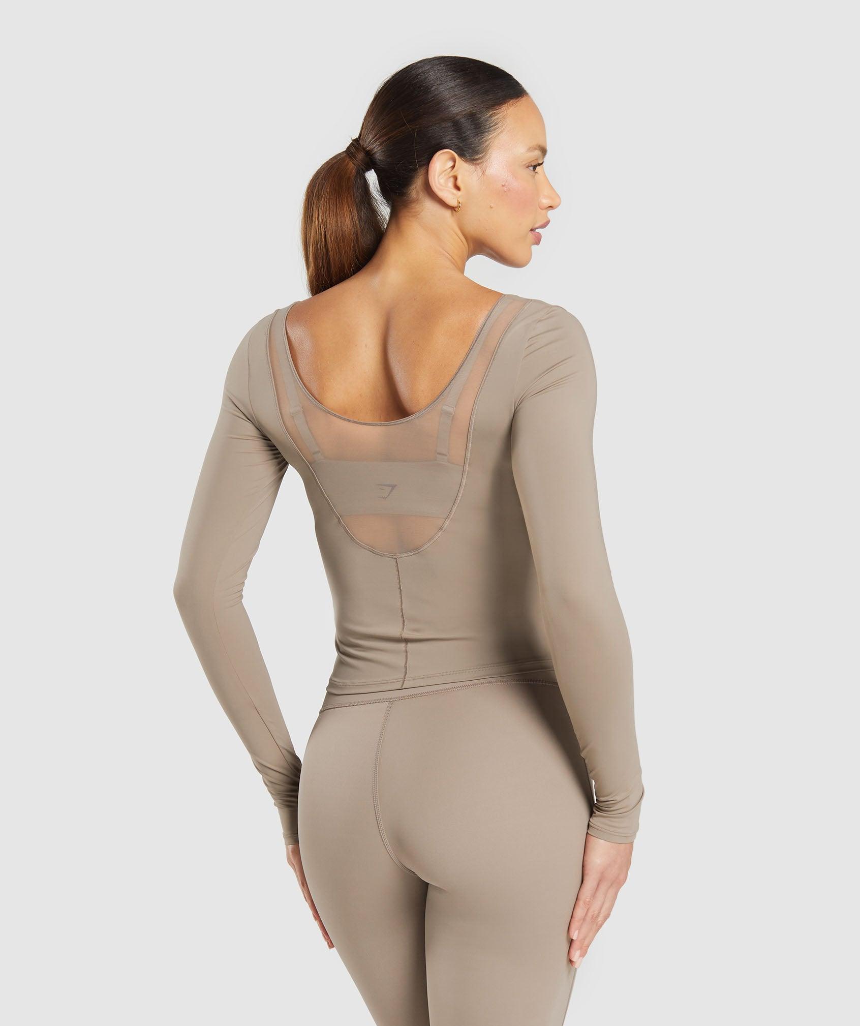 Gymshark Elevate Long Sleeve Top - Lifestyle Brown Female Product Image