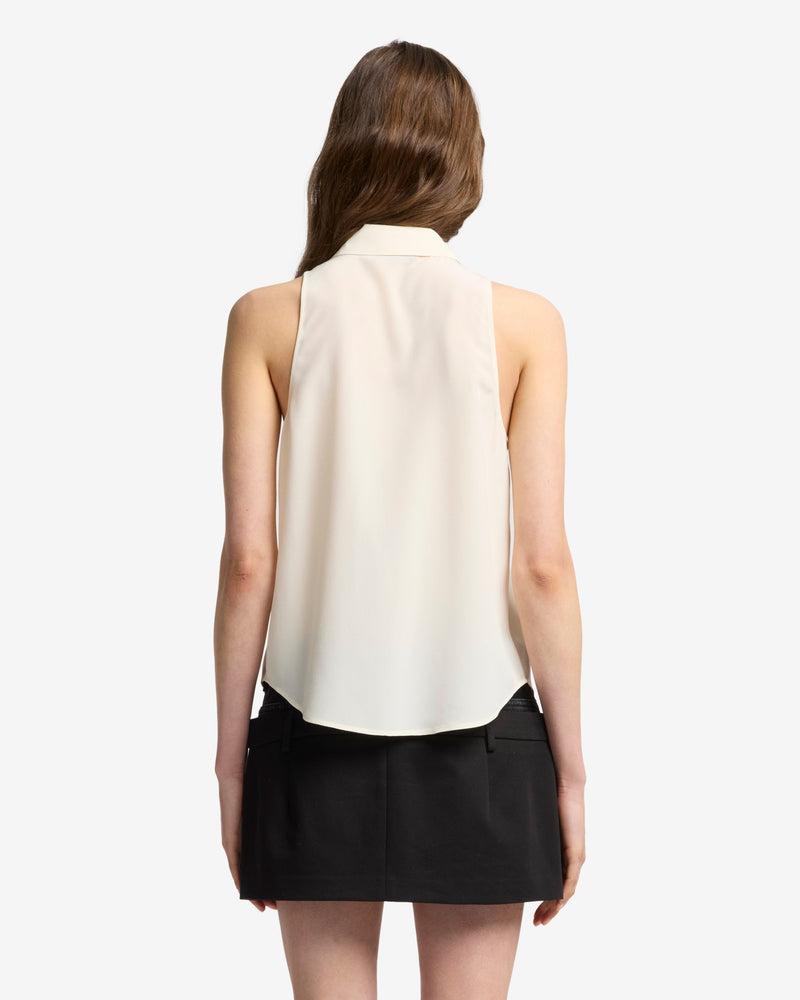 Sleeveless Silk Button Down Product Image